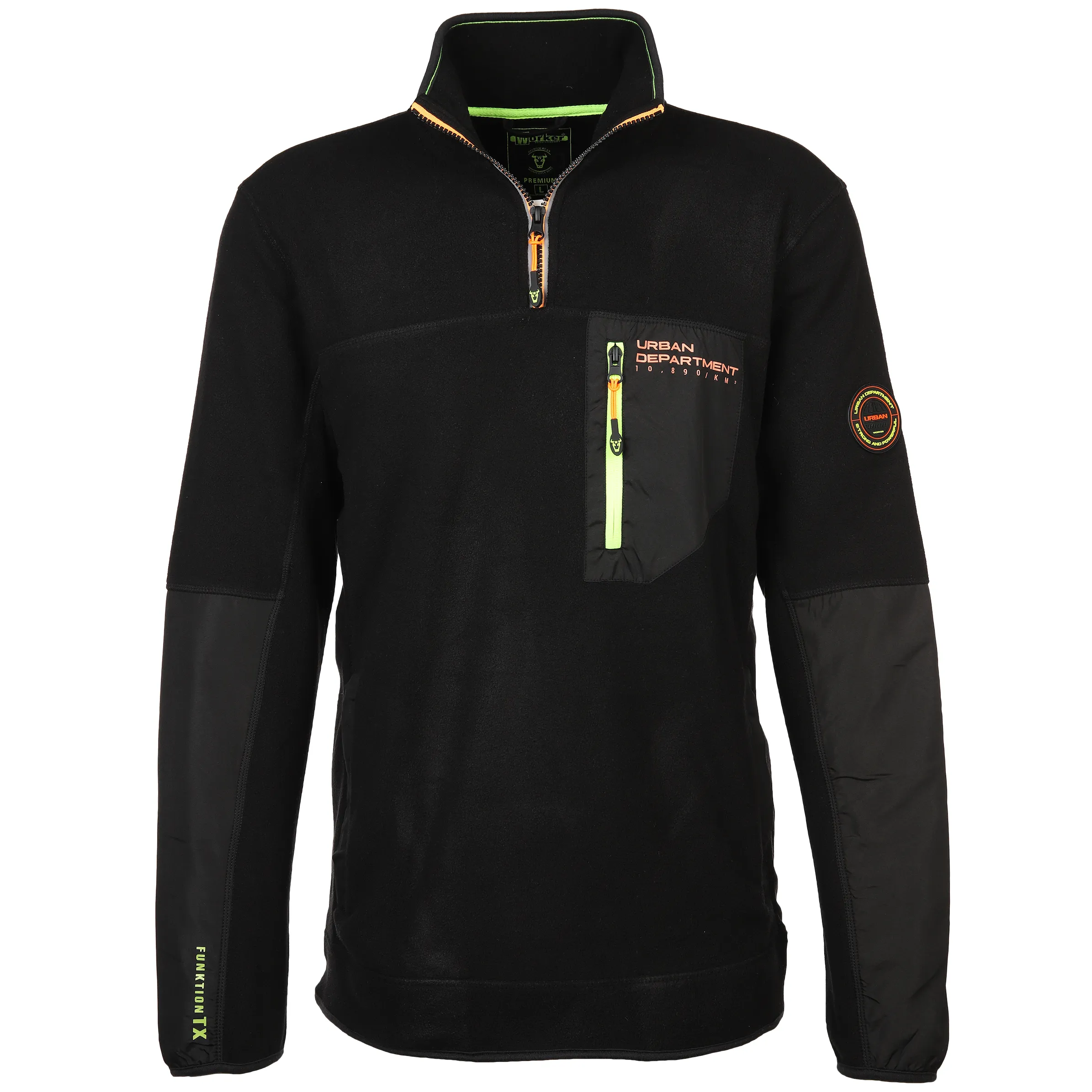 Worker He. Polarfleecetroyer Neon Schwarz 883487 BLACK 1