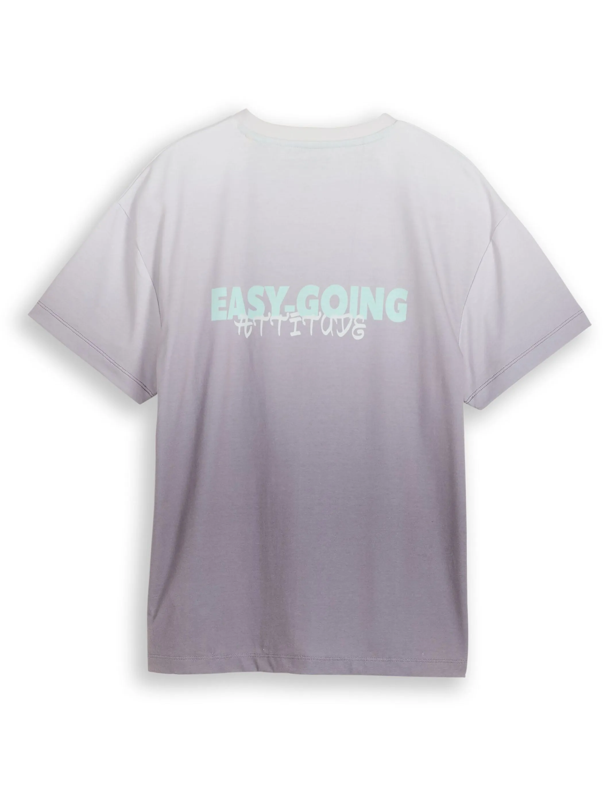 Tom Tailor 1050605 oversize printed dip dye t-shirt Grau 928062 39792 2