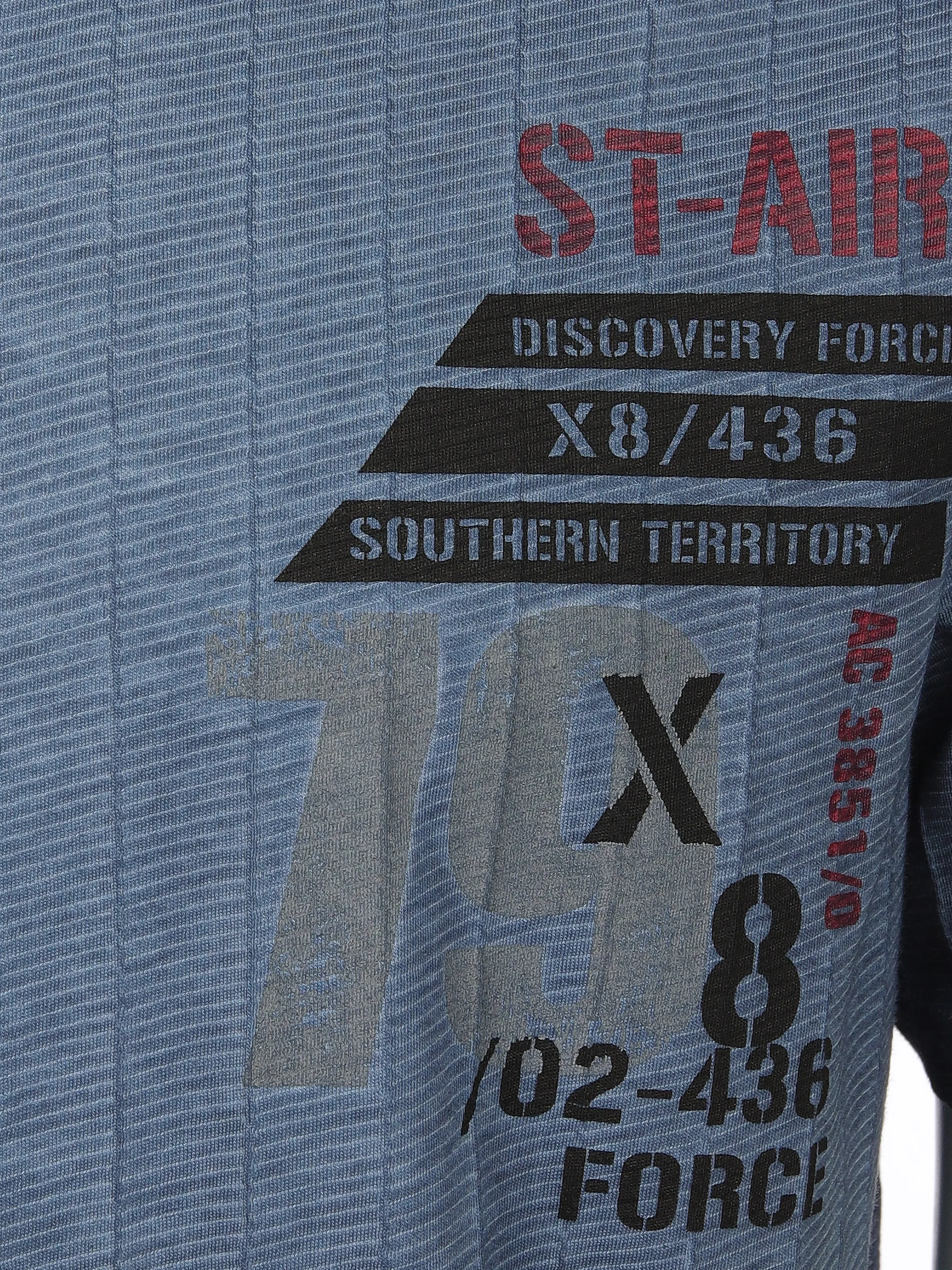 Southern Territory He. T-Shirt 1/2 Arm Jacquard washer Marine 910623 NAVY 3