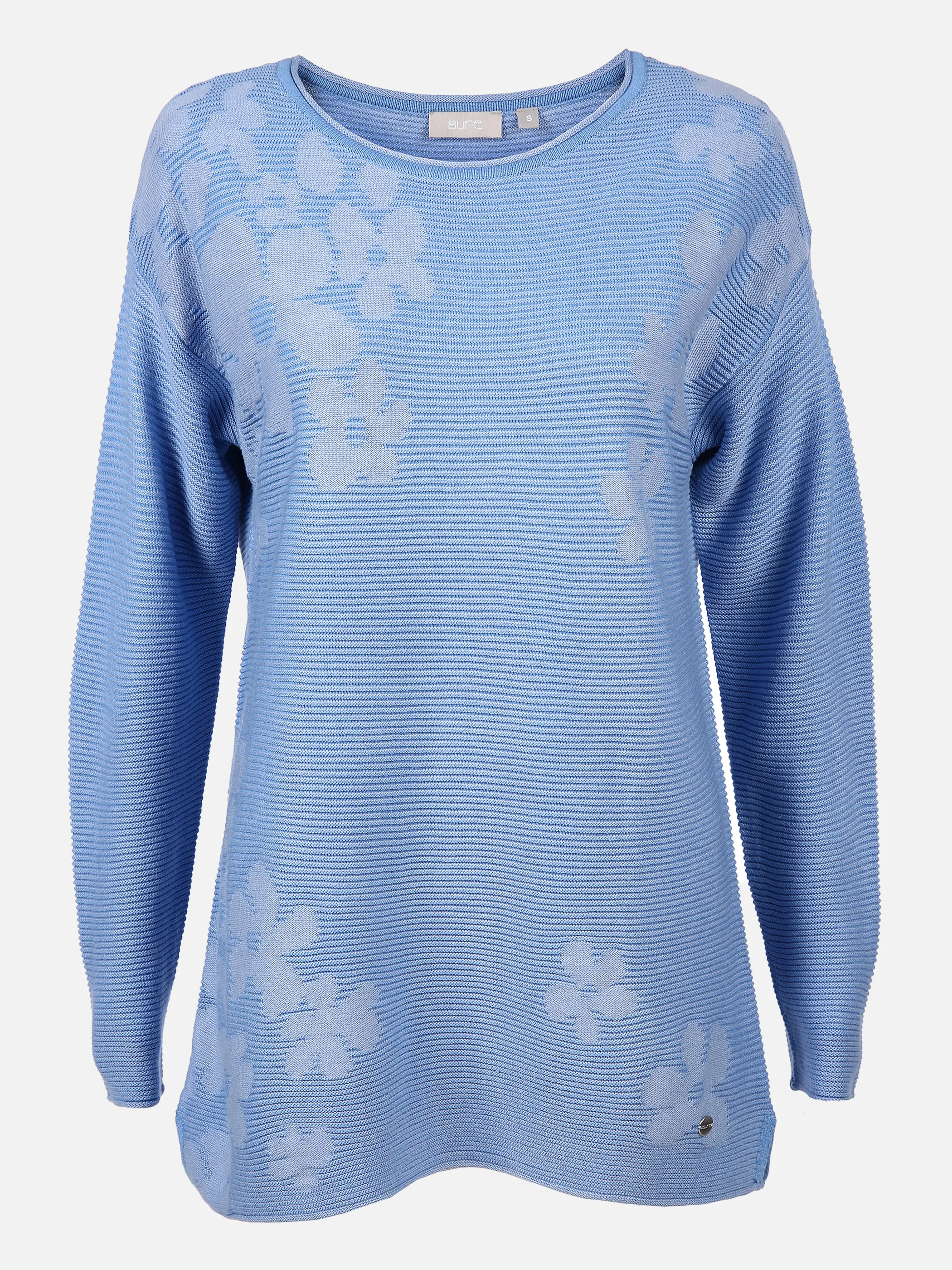 Sure Da-Rundhals-Pullover Blau 830498 MID BLUE 1