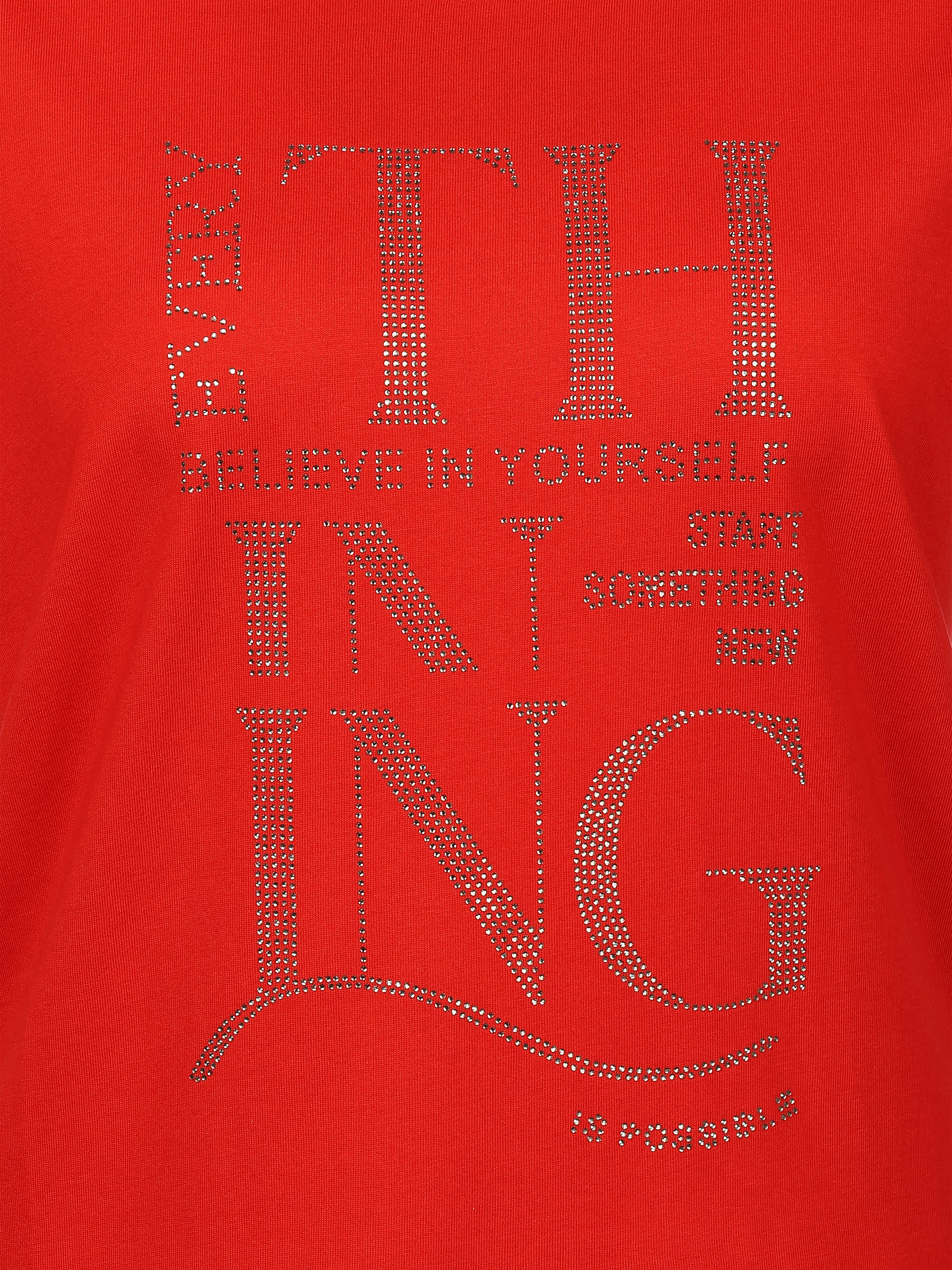 Sure Da-T-Shirt m. Strassapplikatio Rot 926145 RED 3