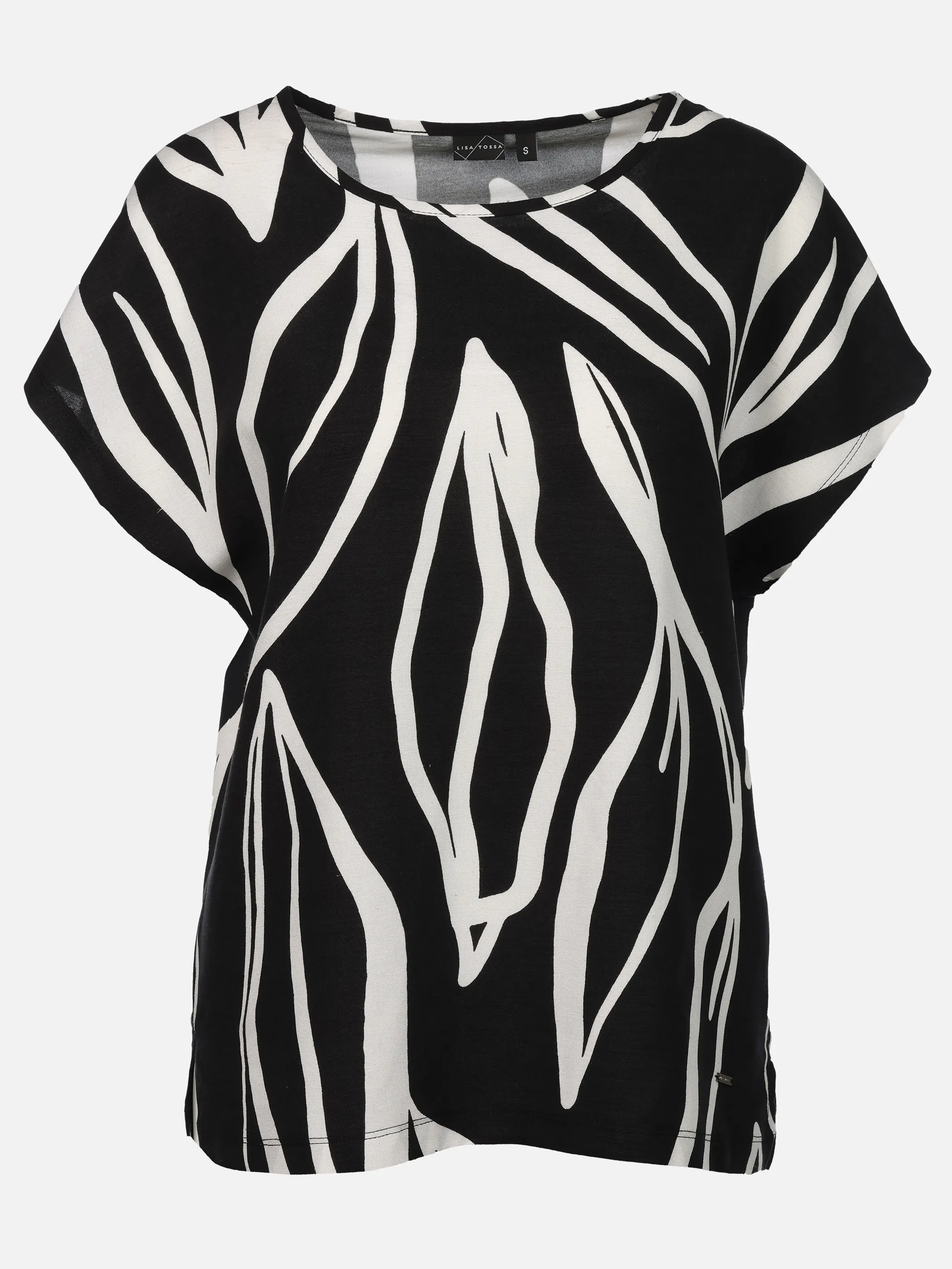 Lisa Tossa Da-Materialmix T-Shirt Schwarz 926209 SW/WE 1