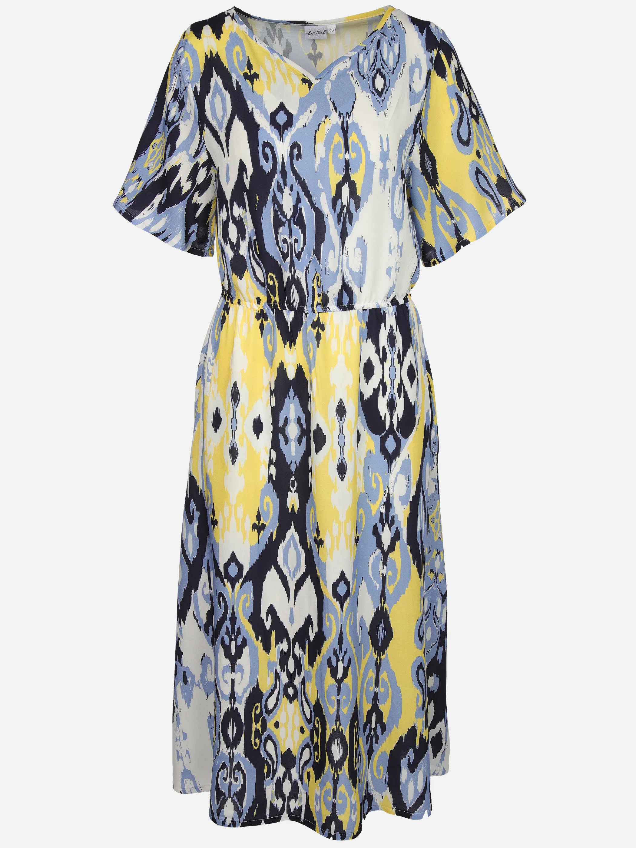 Lisa Tossa Da-Kleid m. Ethno-Muster Blau 908371 BL/GE 1 Lisa Tossa Da-Kleid m. Ethno-Muster Blau 908371 BL/GE 1