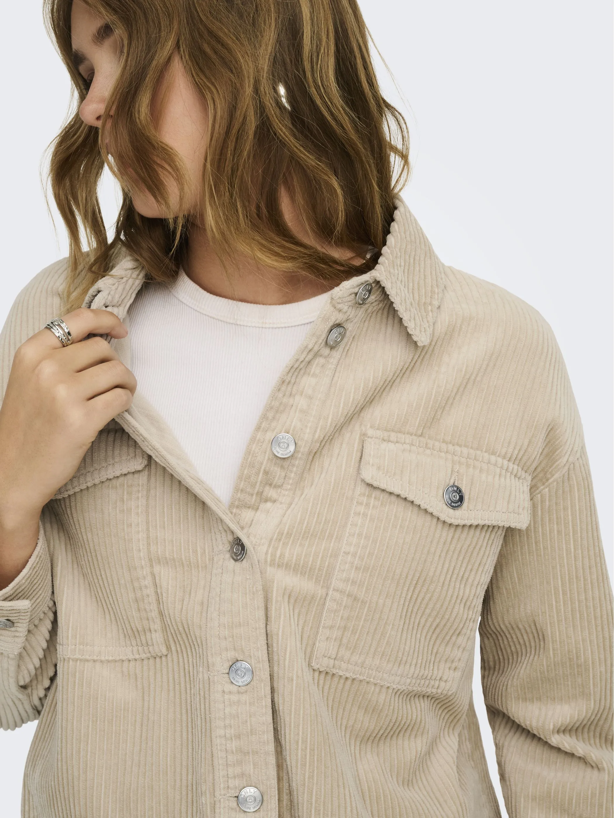 Only ONLY 15222456 ONLMARINA-ENY LIFE L/S CORD JACKET Grau 913013 183019 3