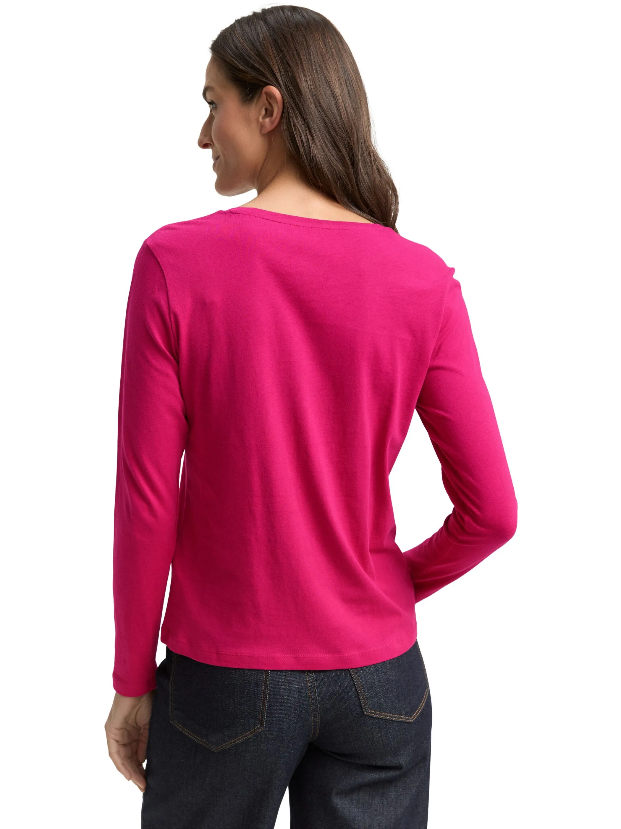 Tom Tailor 1048951 Longsleeve crew neck frontprint Pink 918873 15234 2