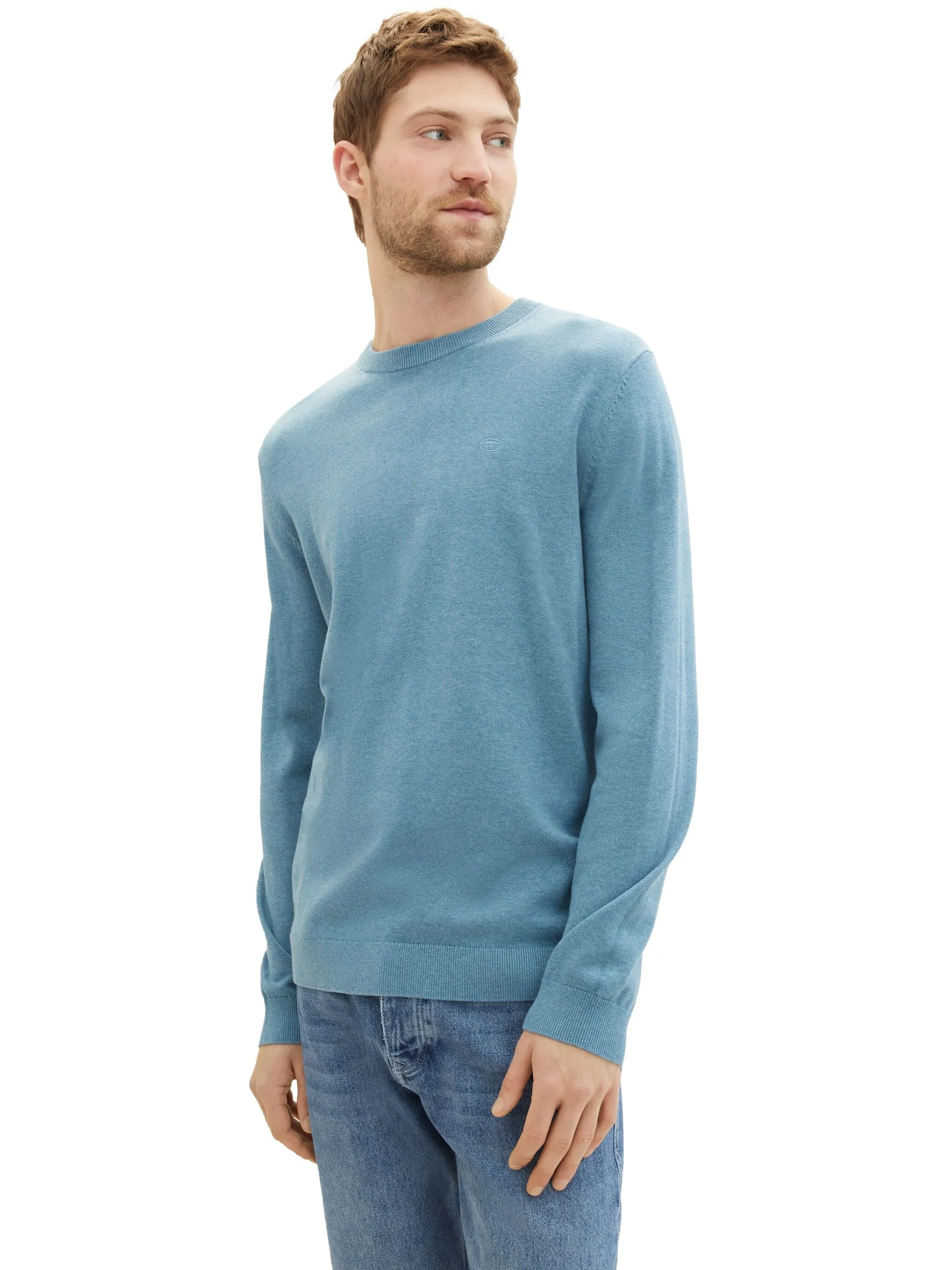 Tom Tailor 1039805 NOS basic crewneck knit Blau 898460 34138