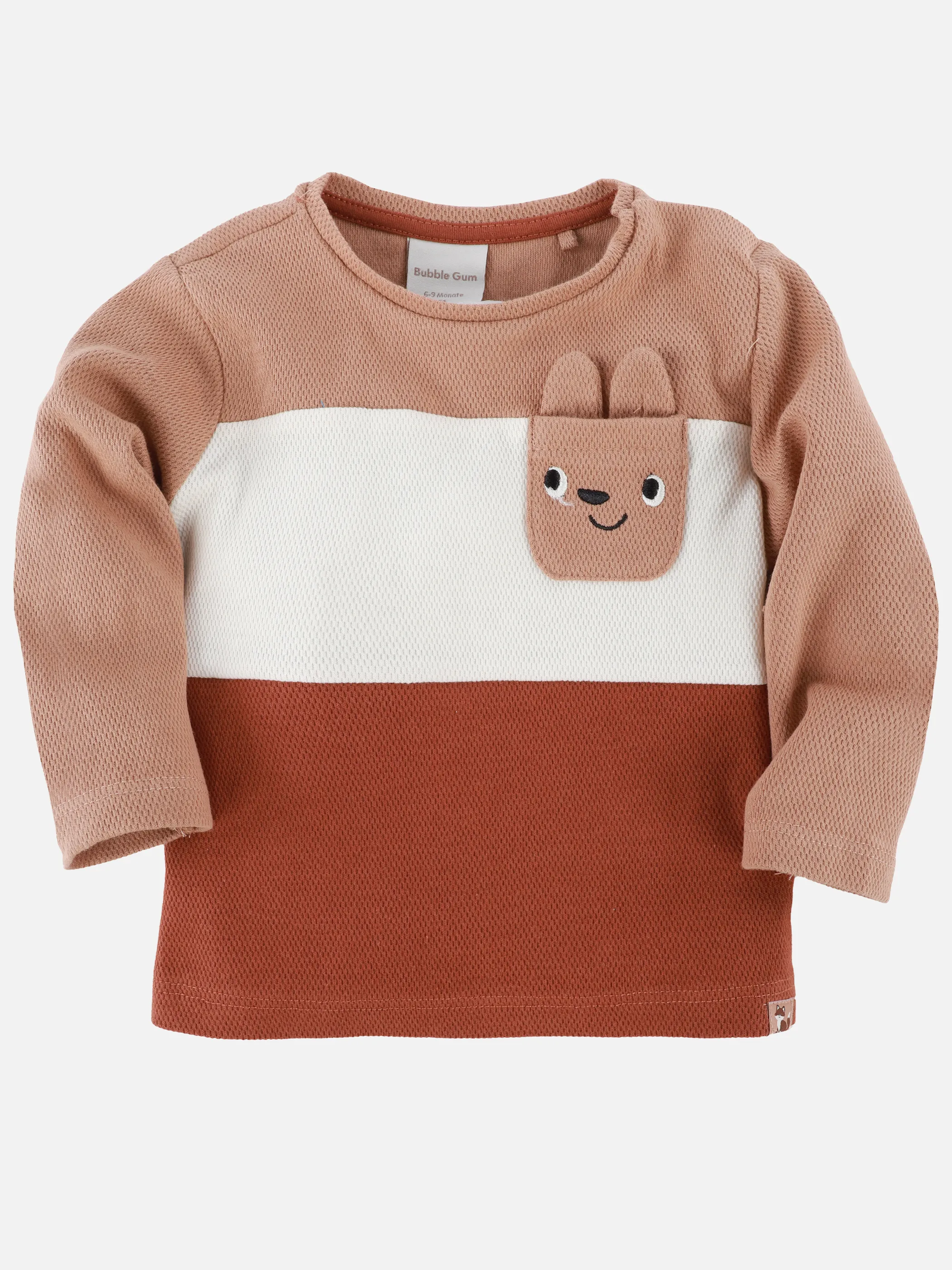 Bubble Gum BJ Longsleeve mit Hasen Tasche in braun/grau Braun 913595 BRAUN 2