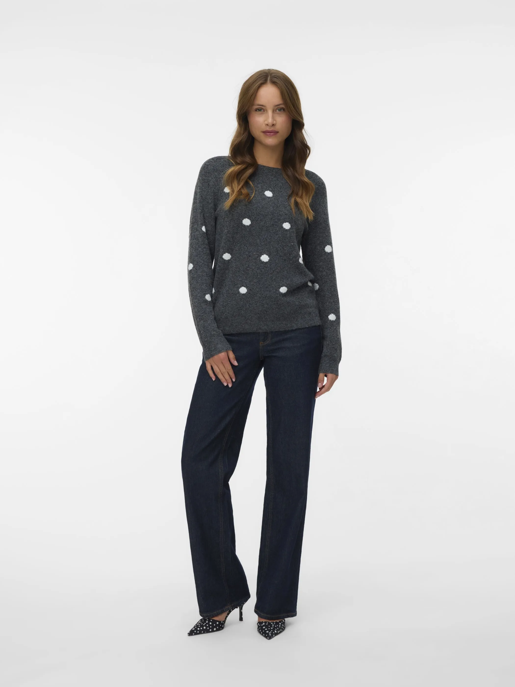 Vero Moda 10330790 VMDOFFY INTARSIA LS O Grau 913125 178996006 4