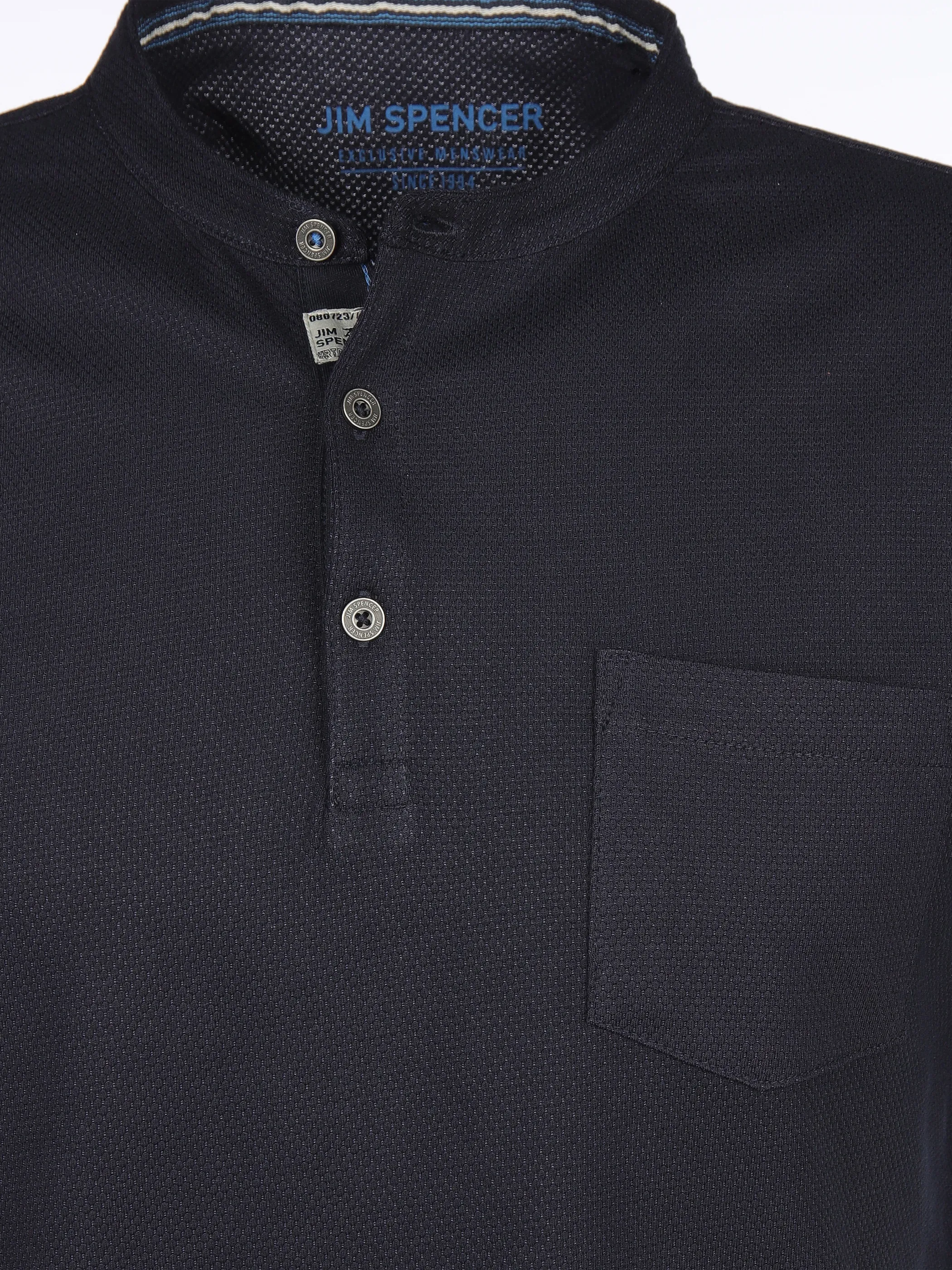 Jim Spencer He. Henleyshirt 1/2 Arm waffle Blau 906753 NAVY 3