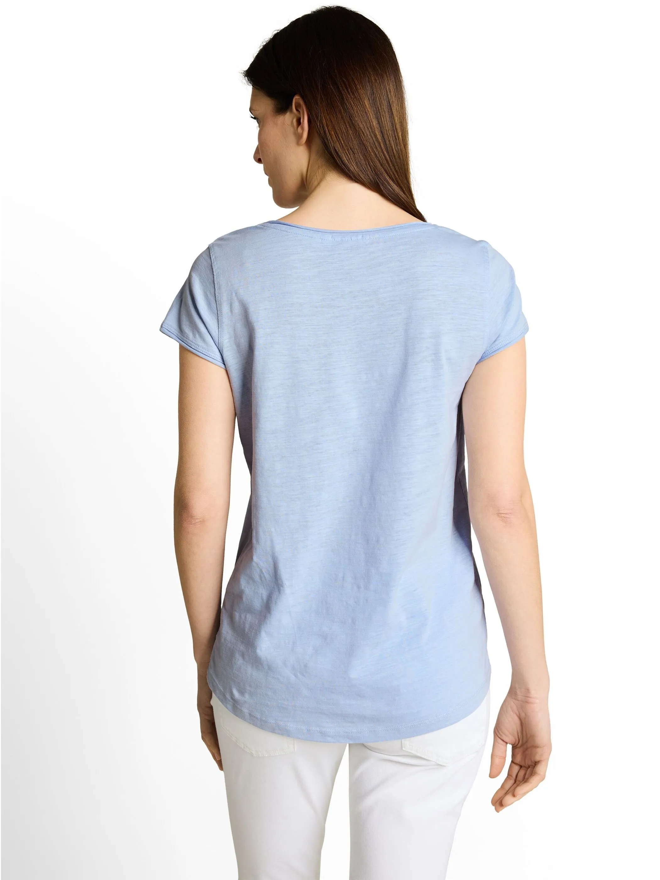 Tom Tailor 1050423 NOS T-shirt slub jersey wide crew Blau 922033 11270 2