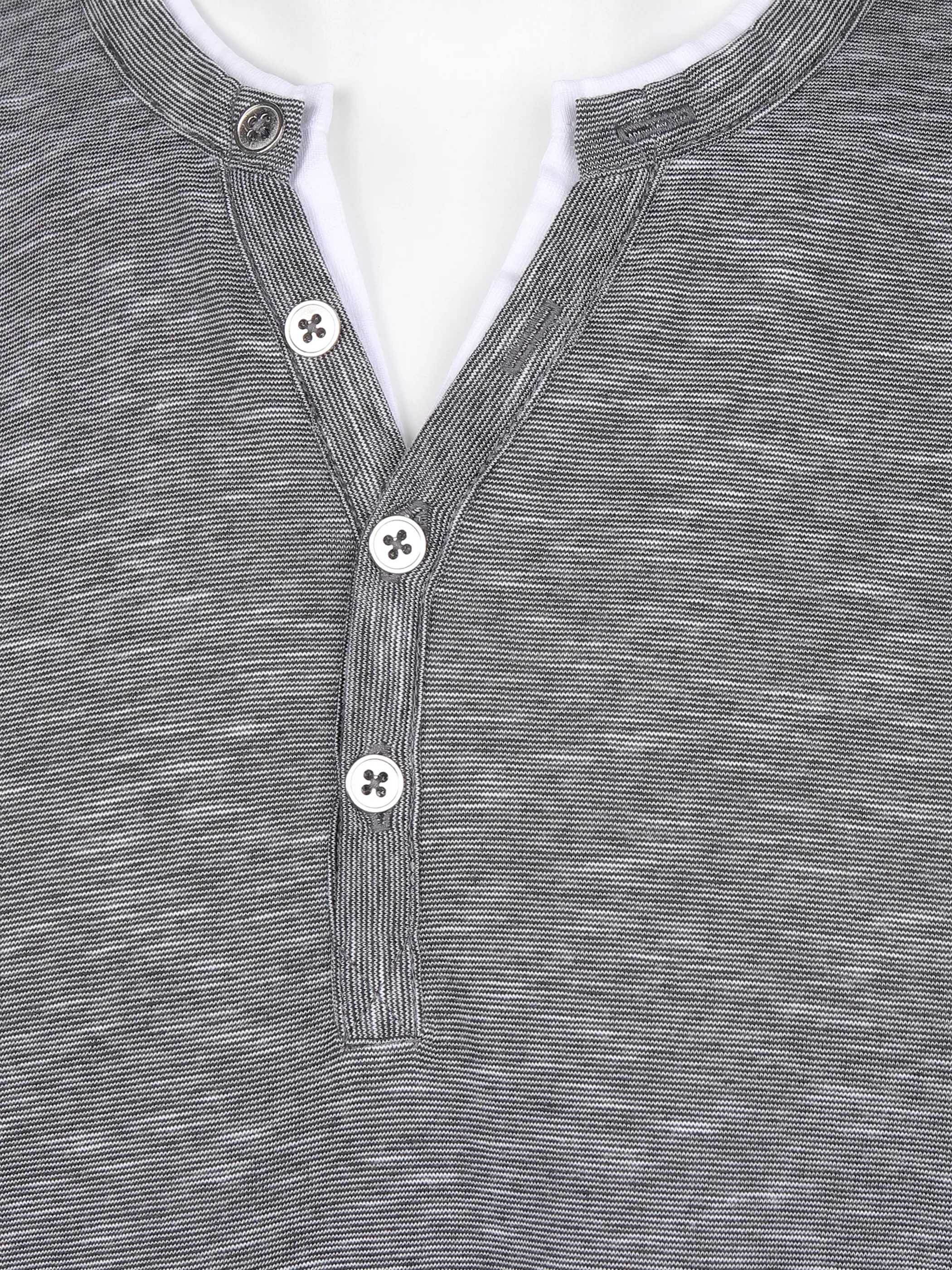 IX-O YF-He-Serafino T-Shirt, V-Neck Grau 863905 GREY/D'GRE 3