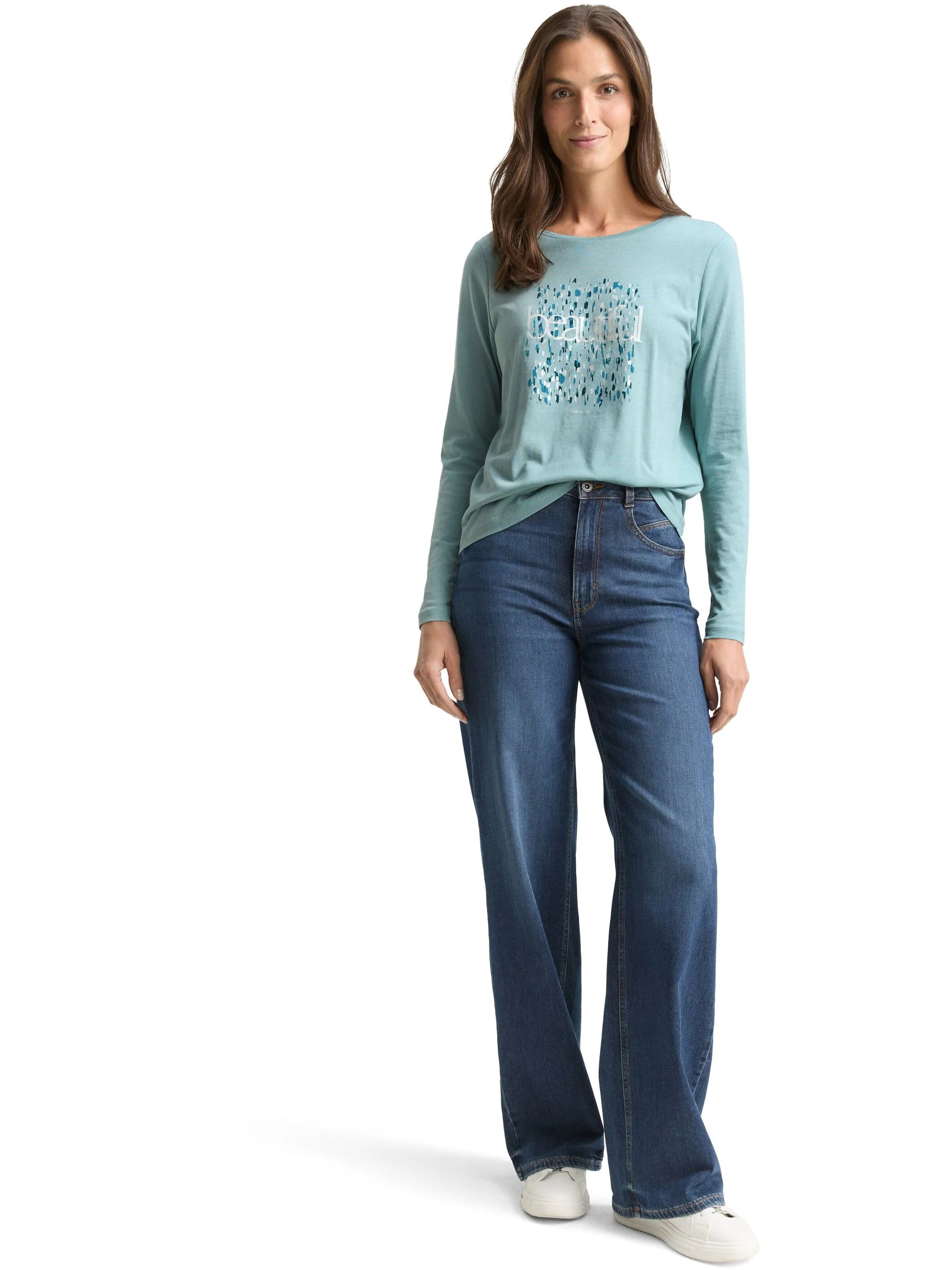 Tom Tailor 1048951 Longsleeve crew neck frontprint Grün 918873 27450 4