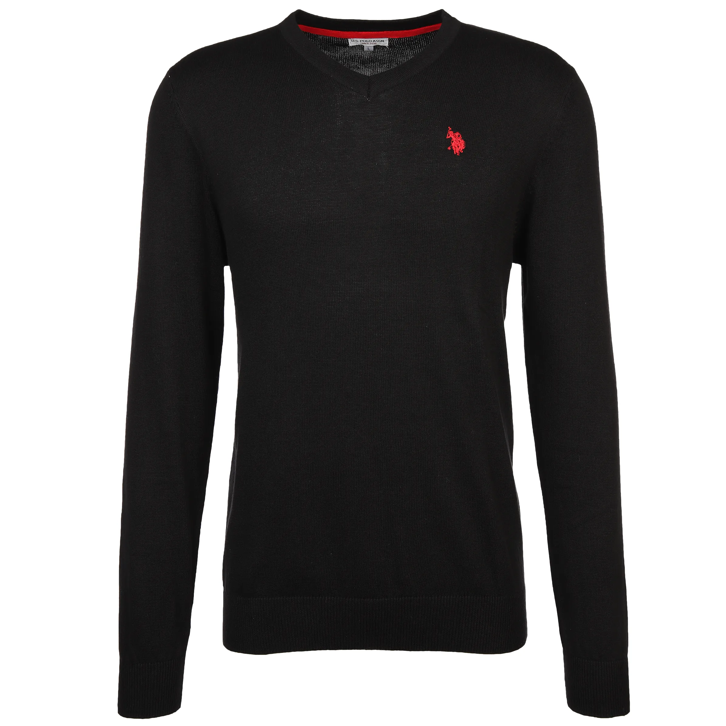 U.S. Polo Assn. He. Pullover V-Ausschnitt Schwarz 889560 SCHWARZ 1 U.S. Polo Assn. He. Pullover V-Ausschnitt Schwarz 889560 SCHWARZ 1