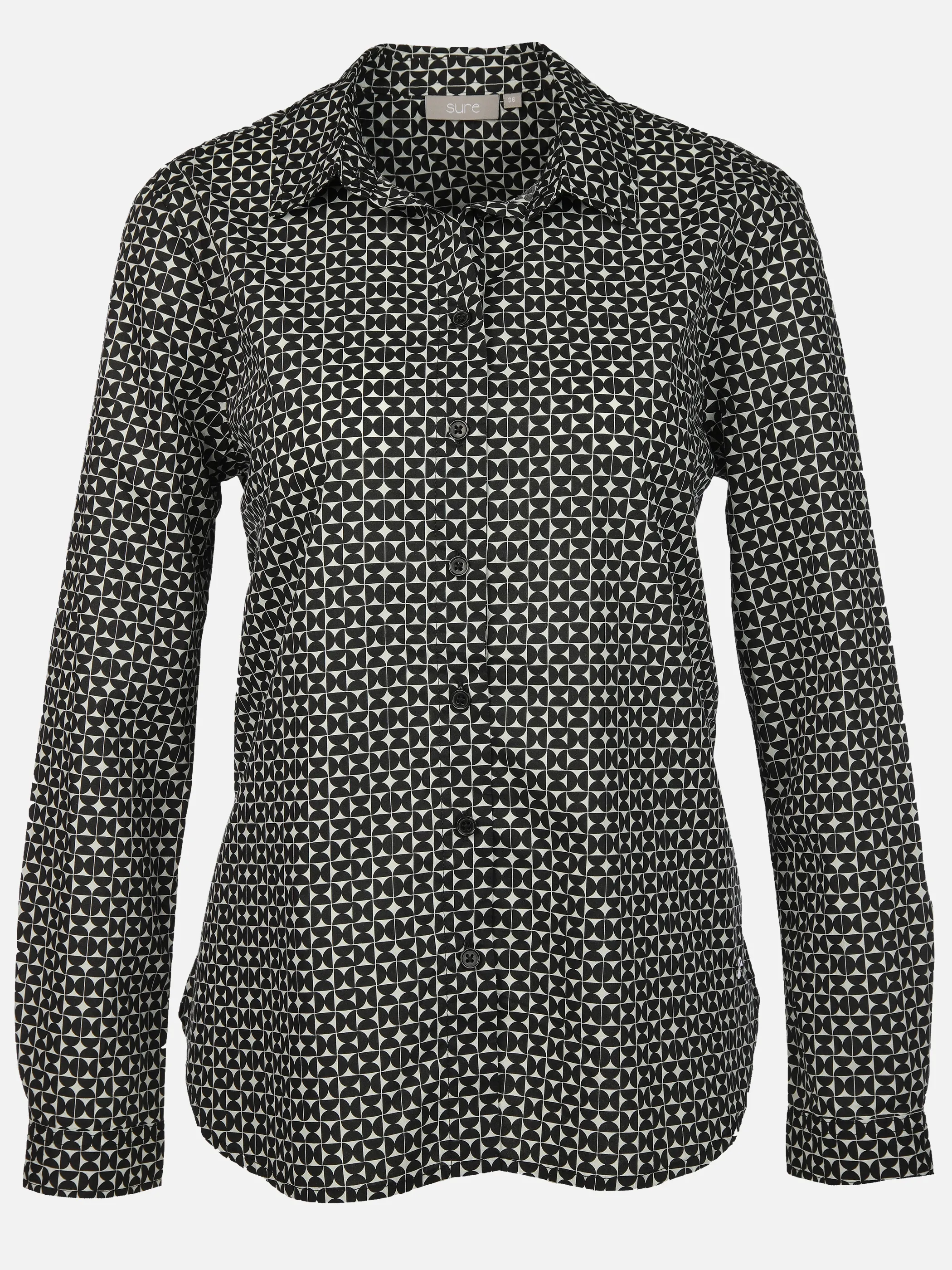 Sure Da-Bluse m. Muster Schwarz 913321 BLACK 1 Sure Da-Bluse m. Muster Schwarz 913321 BLACK 1