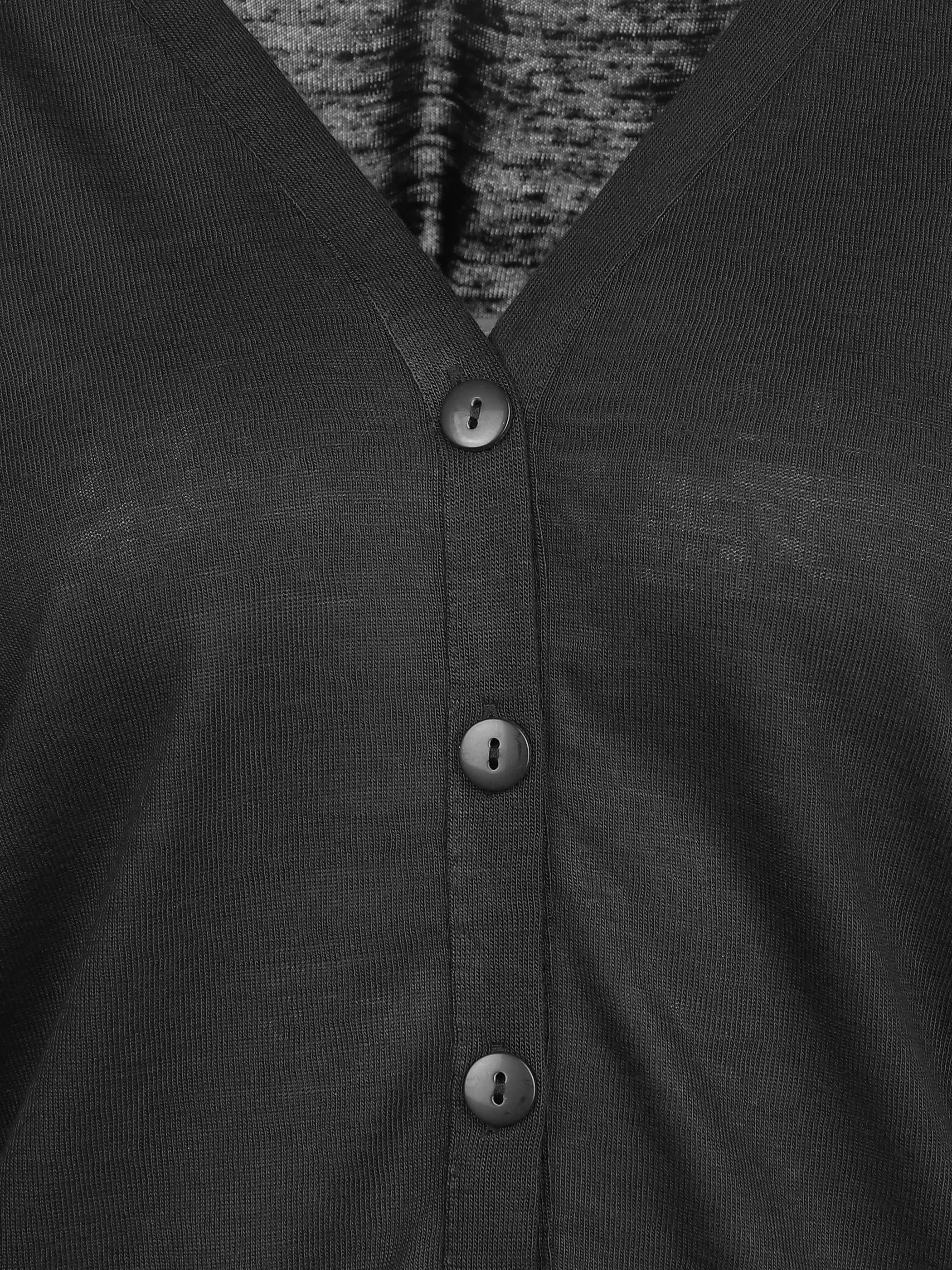 Sure Da-Cardigan m. Knopfleiste Schwarz 893234 SCHWARZ 3