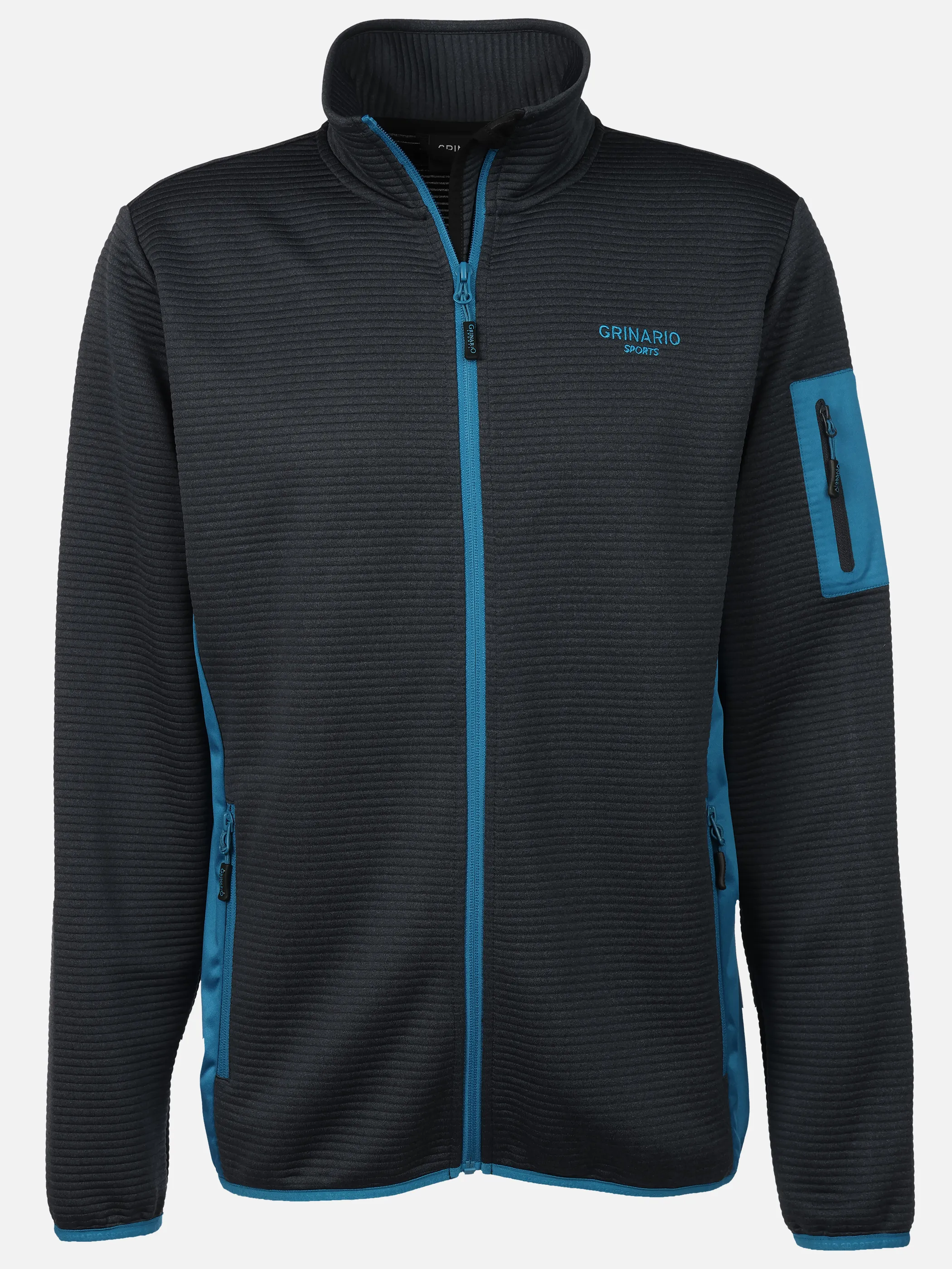 Grinario Sports He-Strickjacke, m. Struktur Schwarz 920995 DARK NAVY 1