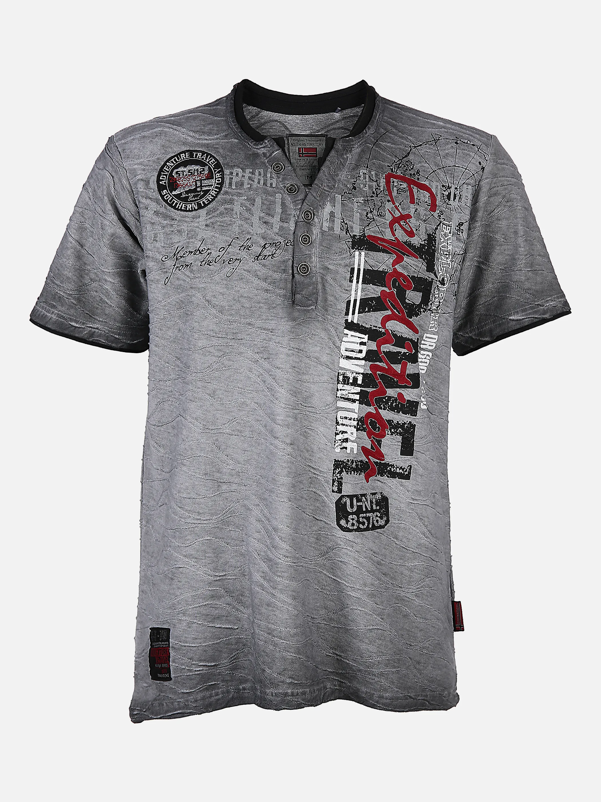 Southern Territory He. Henleyshirt 1/2 Arm Jacqua Grau 833514 GREY 1