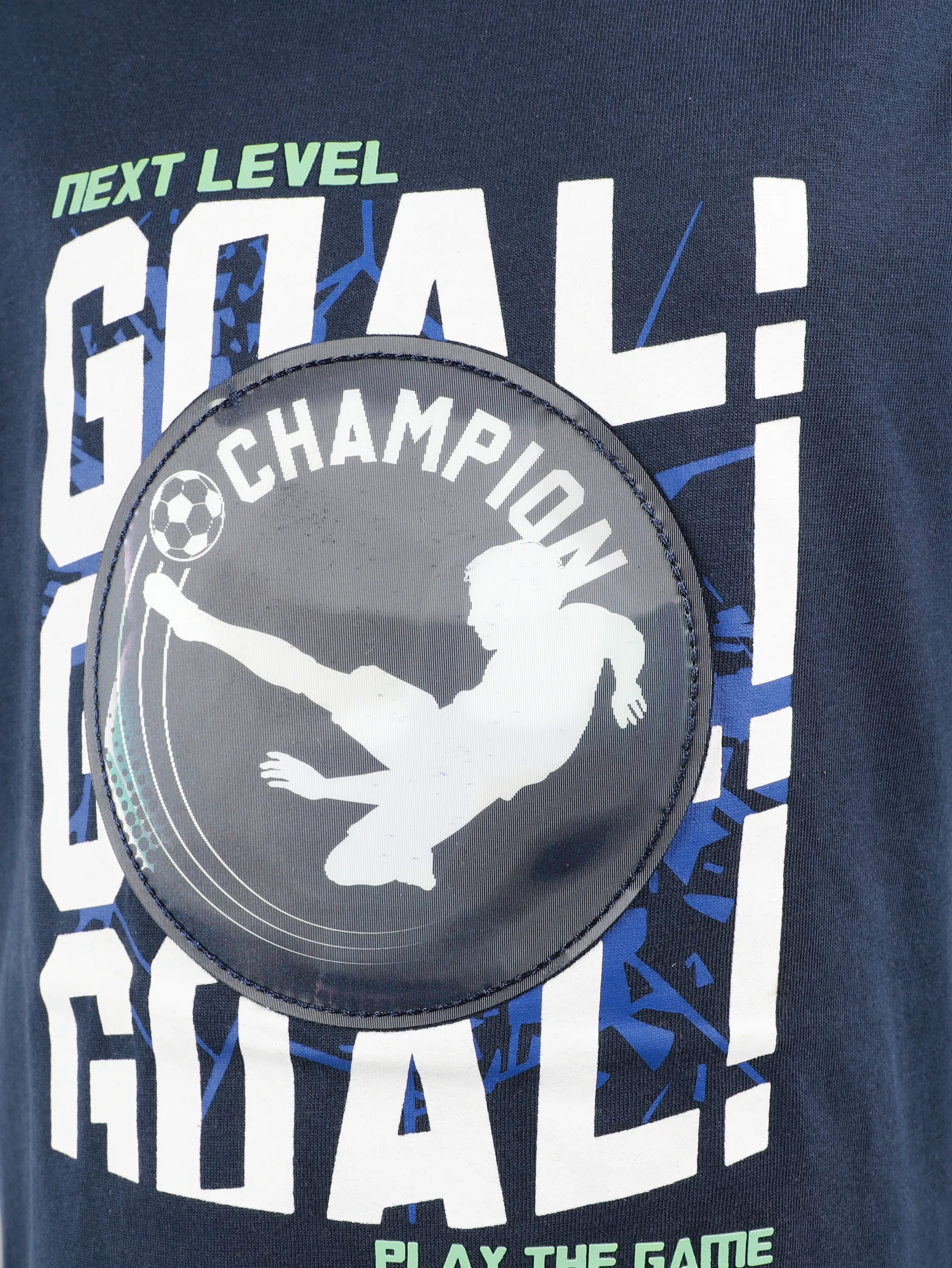 One Way KJ T-Shirt in Dunkeblau mit Fußball Motiv Blau 924968 DUNKELBLAU 4
