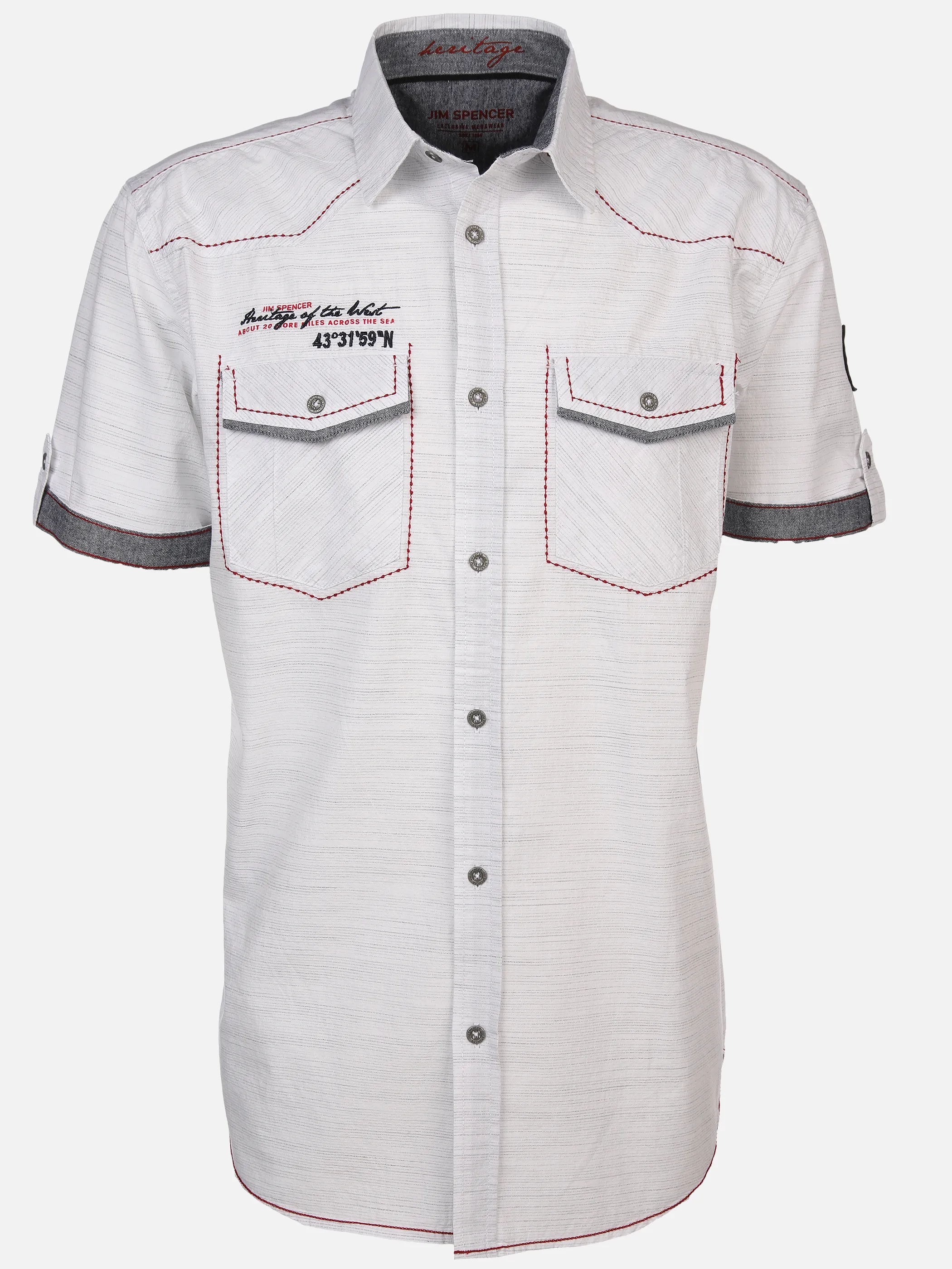 Jim Spencer He. Freizeithemd 1/2 Arm Stickerei Weiß 894399 WHITE 1 Jim Spencer He. Freizeithemd 1/2 Arm Stickerei Weiß 894399 WHITE 1