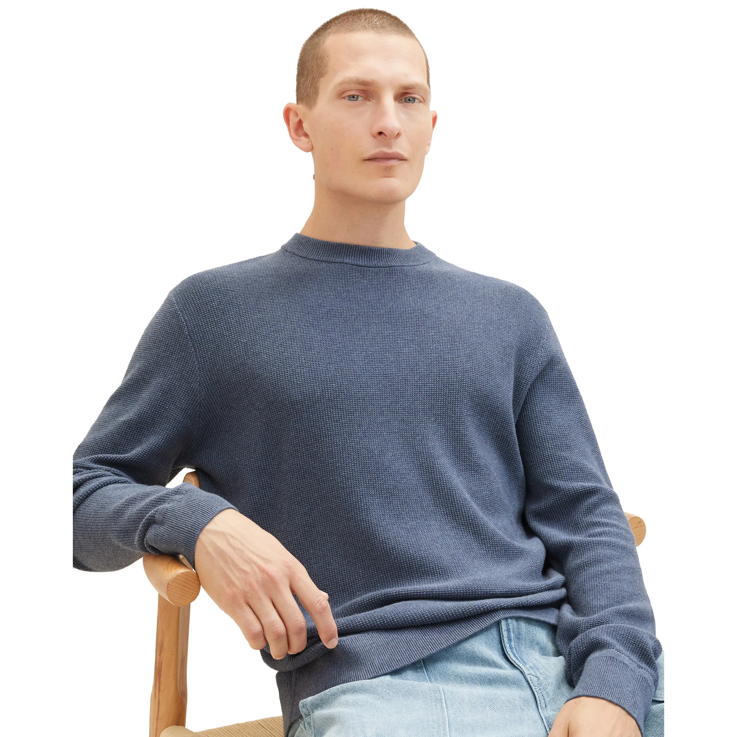 Tom Tailor 1038612 NOS structured crewneck knit Blau 884262 18964 3 Tom Tailor 1038612 NOS structured crewneck knit Blau 884262 18964 3