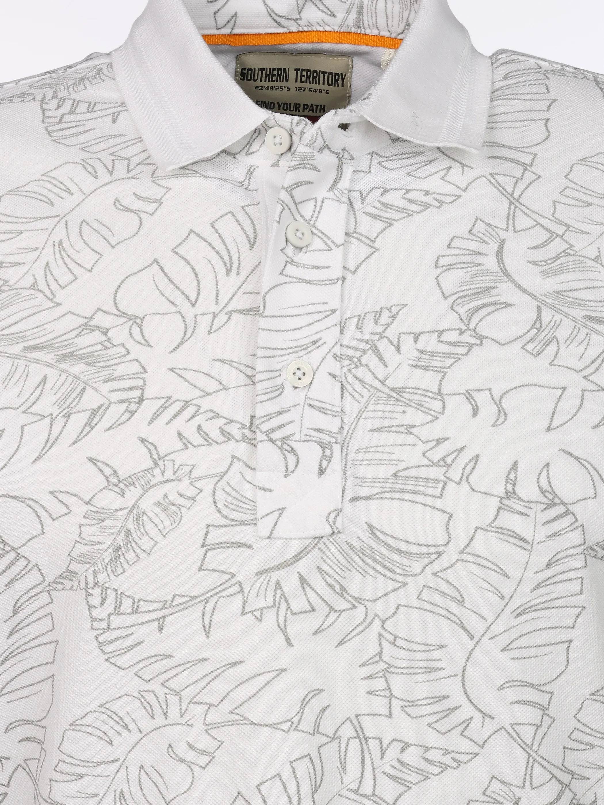Southern Territory He. Poloshirt 1/2 Arm print Weiß 925211 WHITE 3