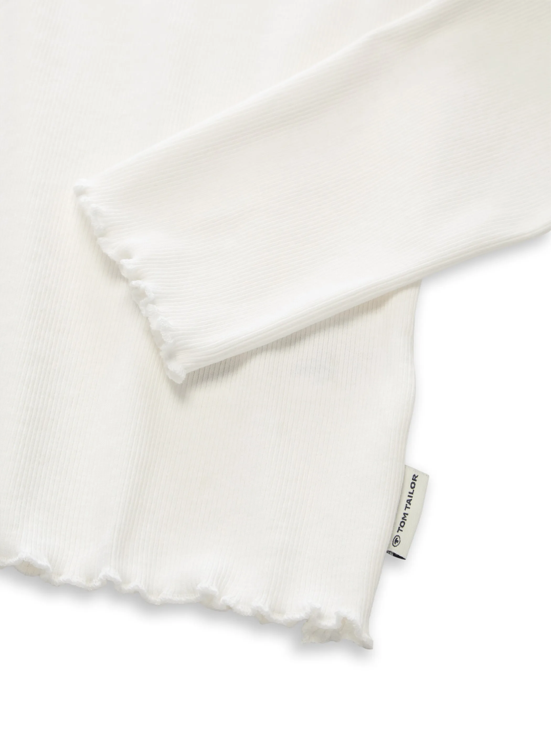 Tom Tailor 1054248 cropped rib longsleeve Weiß 934451 10315 3