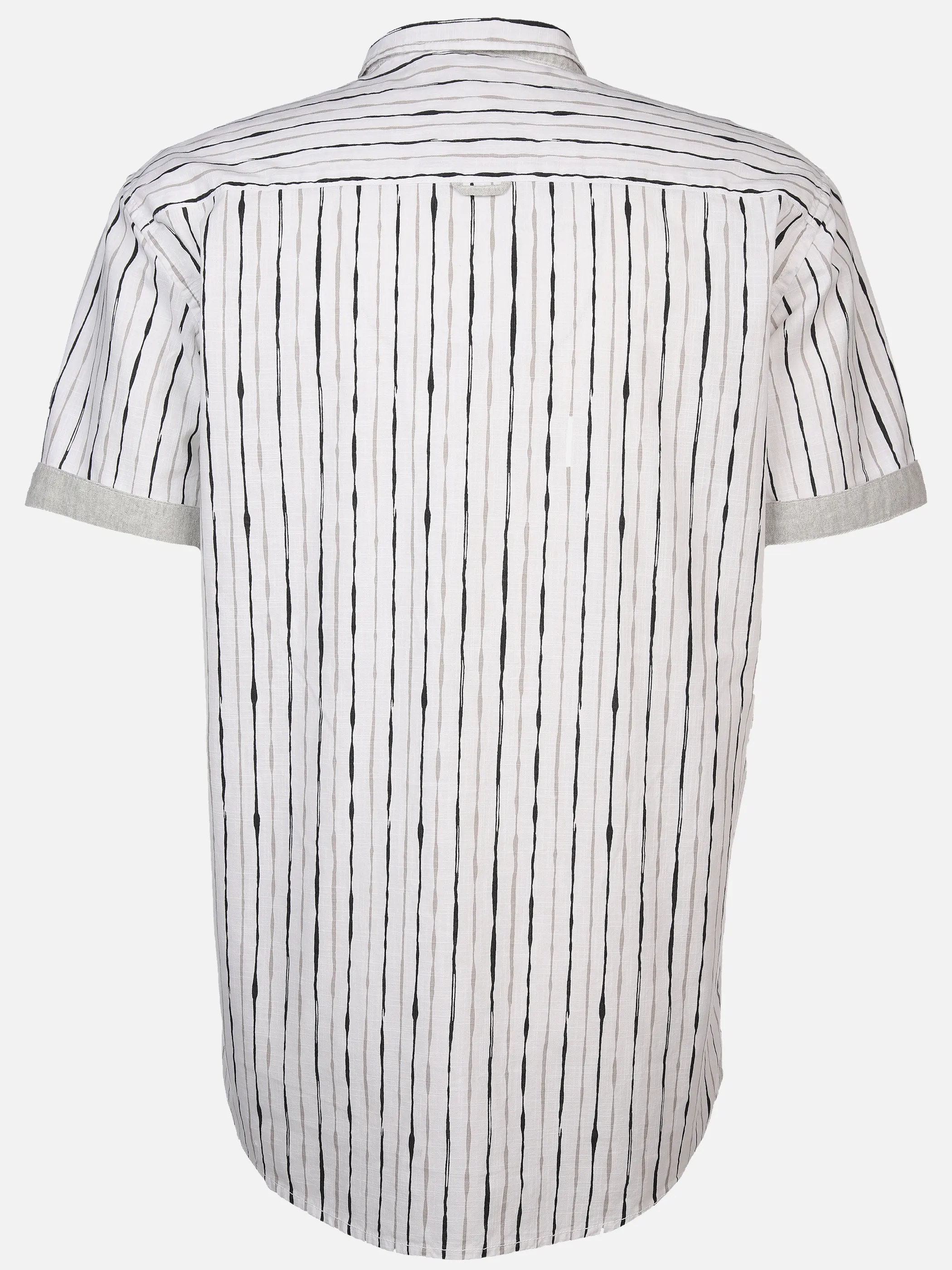Jim Spencer He. Stehkragenhemd 1/2 Arm Grau 894398 GREY STRIP 2