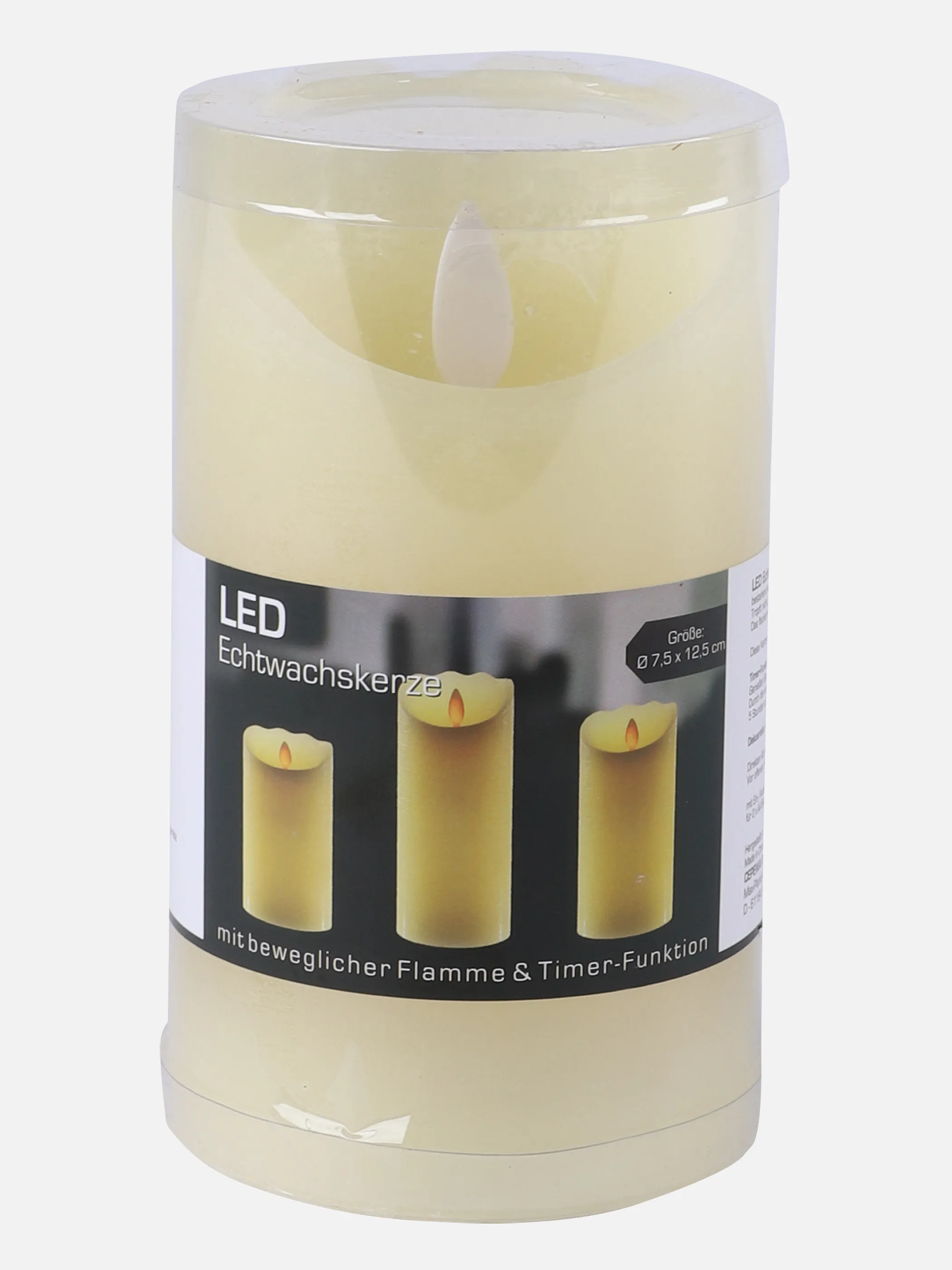 Weihnachten LED Kerze mit bewegl. Flamme Weiß 860140 ELFENBEIN 1