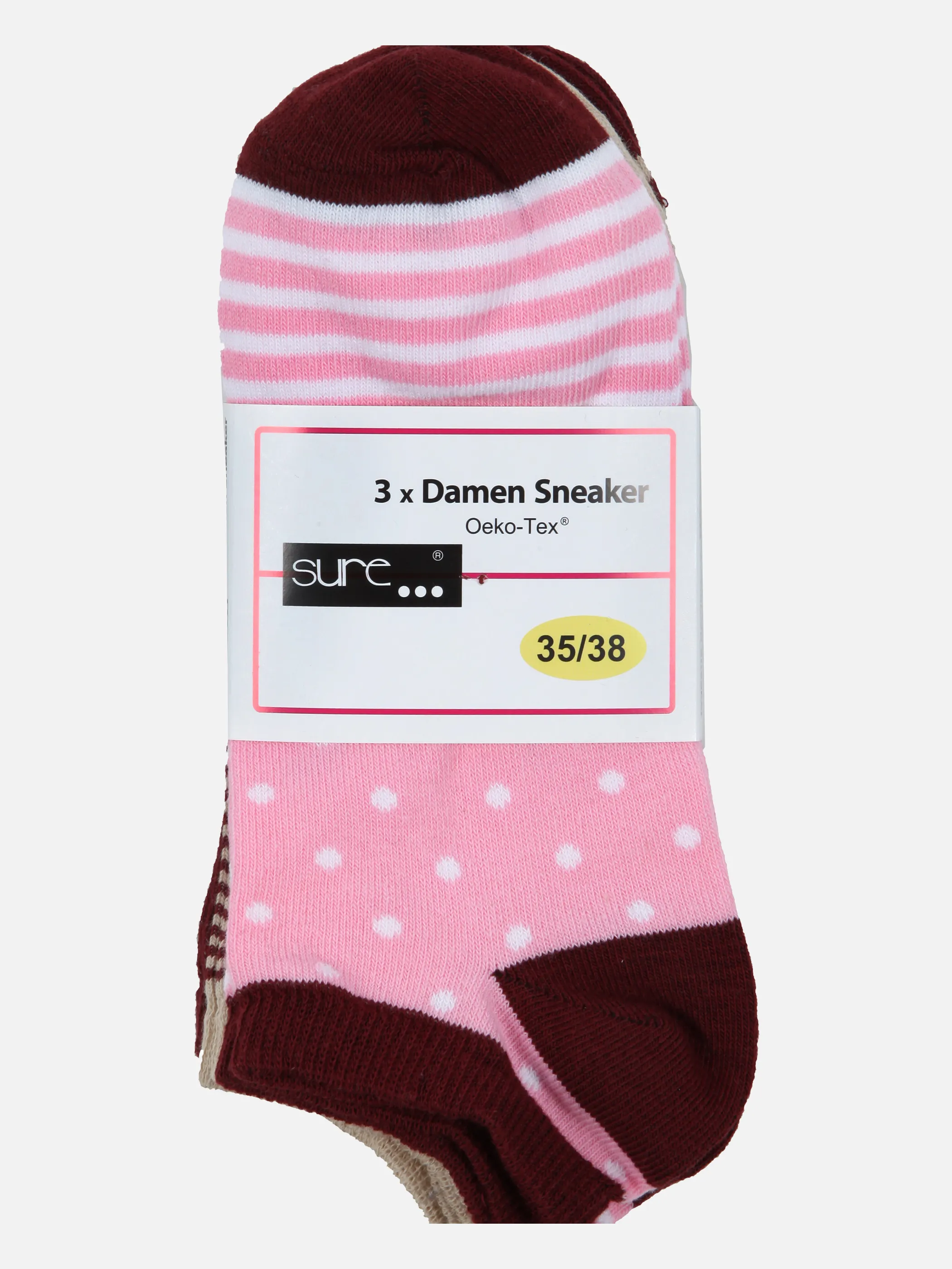 Sure Da-Sneakersocken 3er Pack Weiß 853461 BUNT 3
