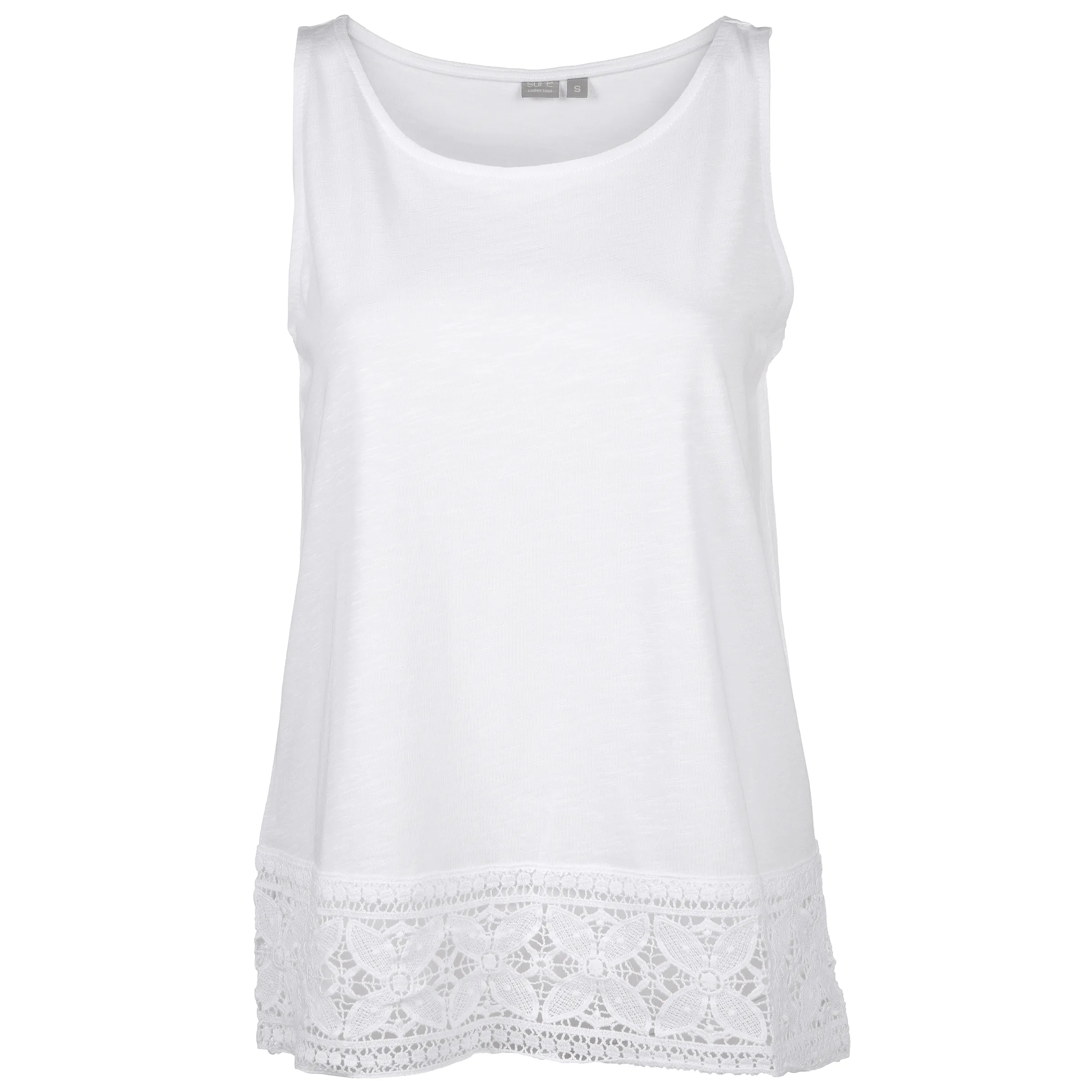 SURE Collection Da-Tank Top mit Spitze Weiß 810382 WHITE 1
