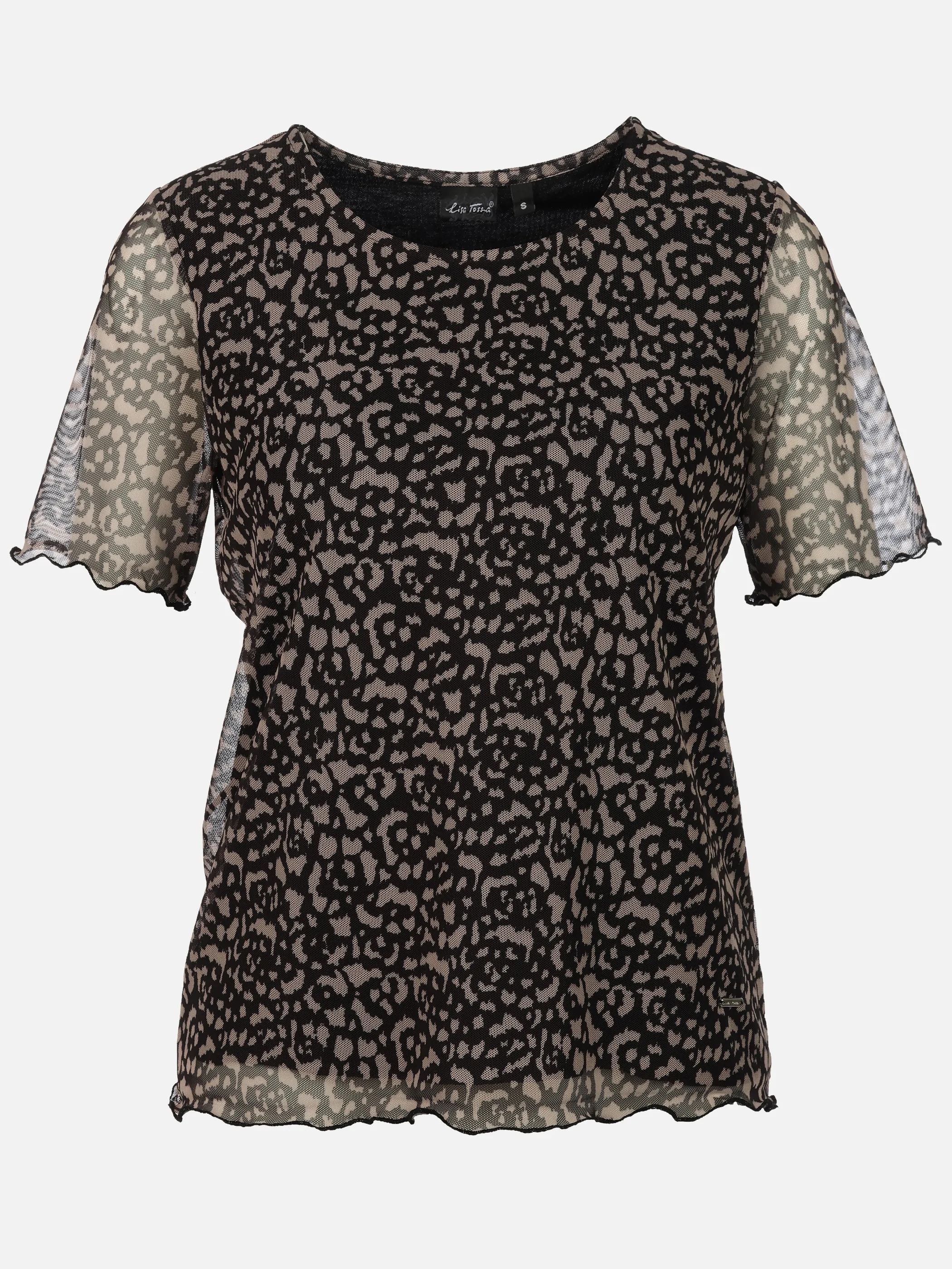 Lisa Tossa Da.-Mesh-Print Shirt Schwarz 926664 BLACK 1
