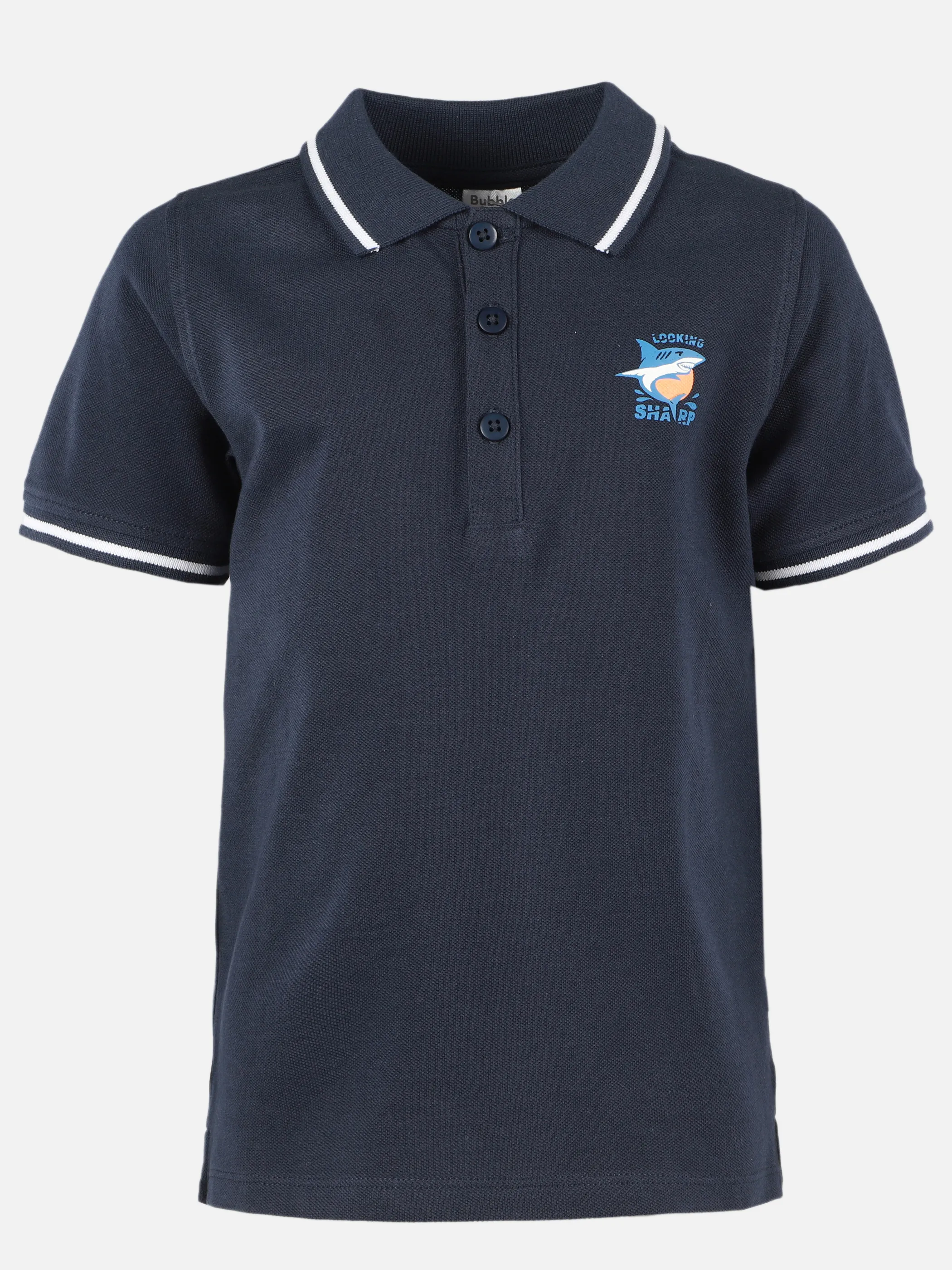 Bubble Gum KJ Poloshirt mit Haimotiv in dunkelblau Marine 907406 NAVY 1