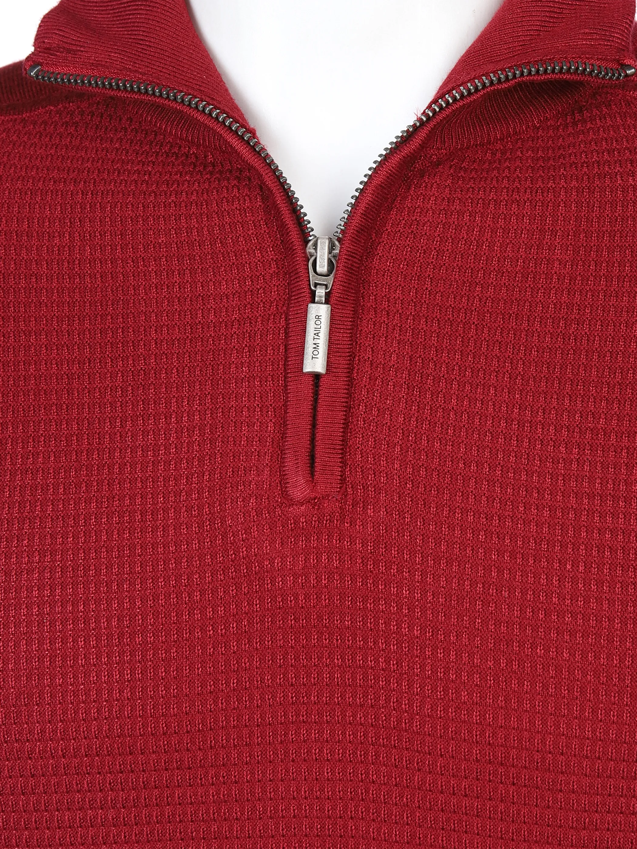 Tom Tailor 1034879 structured knit troyer Rot 872254 13052 3