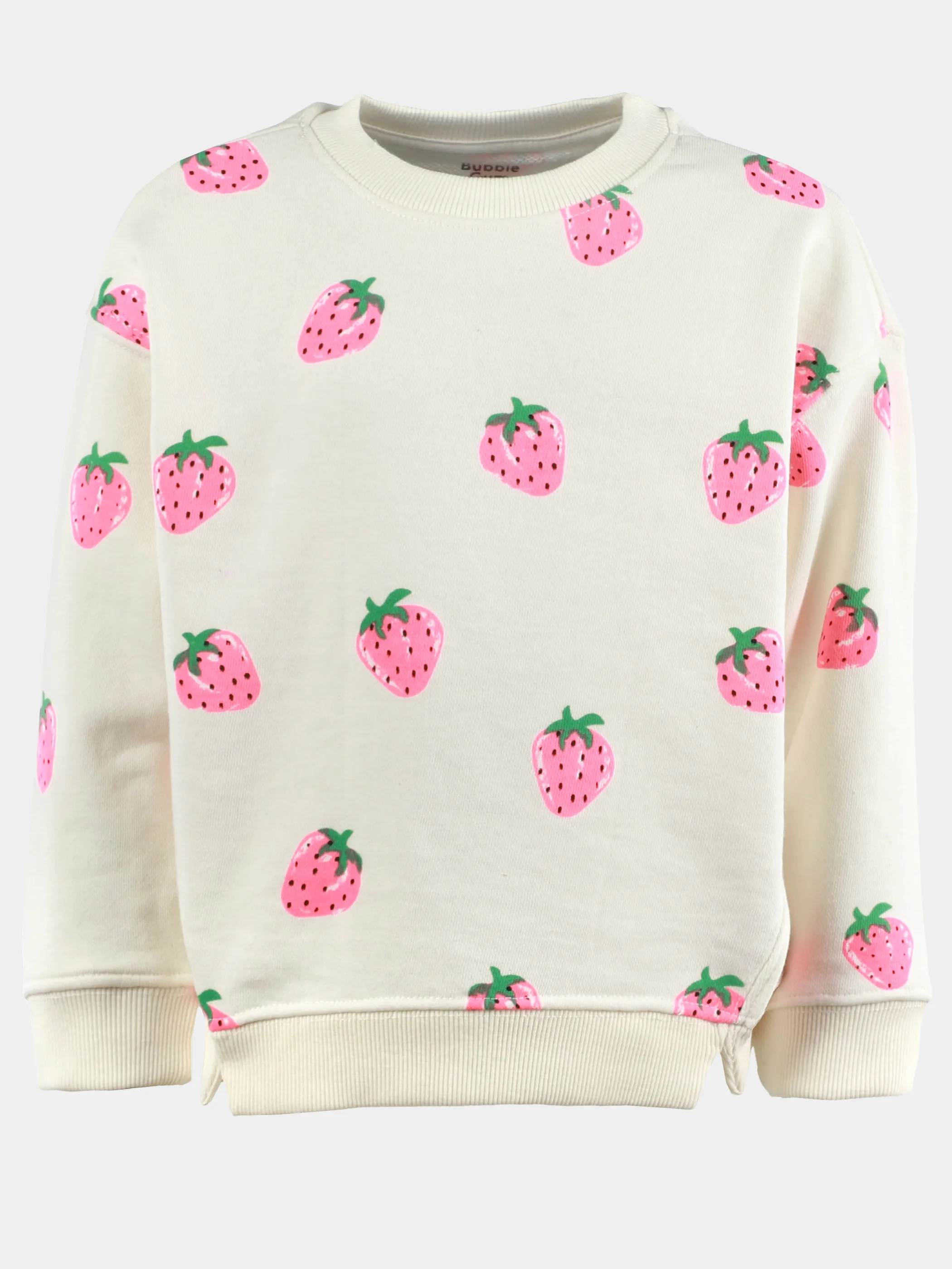 Bubble Gum KM Sweatshirt in weiß mit Erdbeeren AOP Weiß 908520 WEIß 1