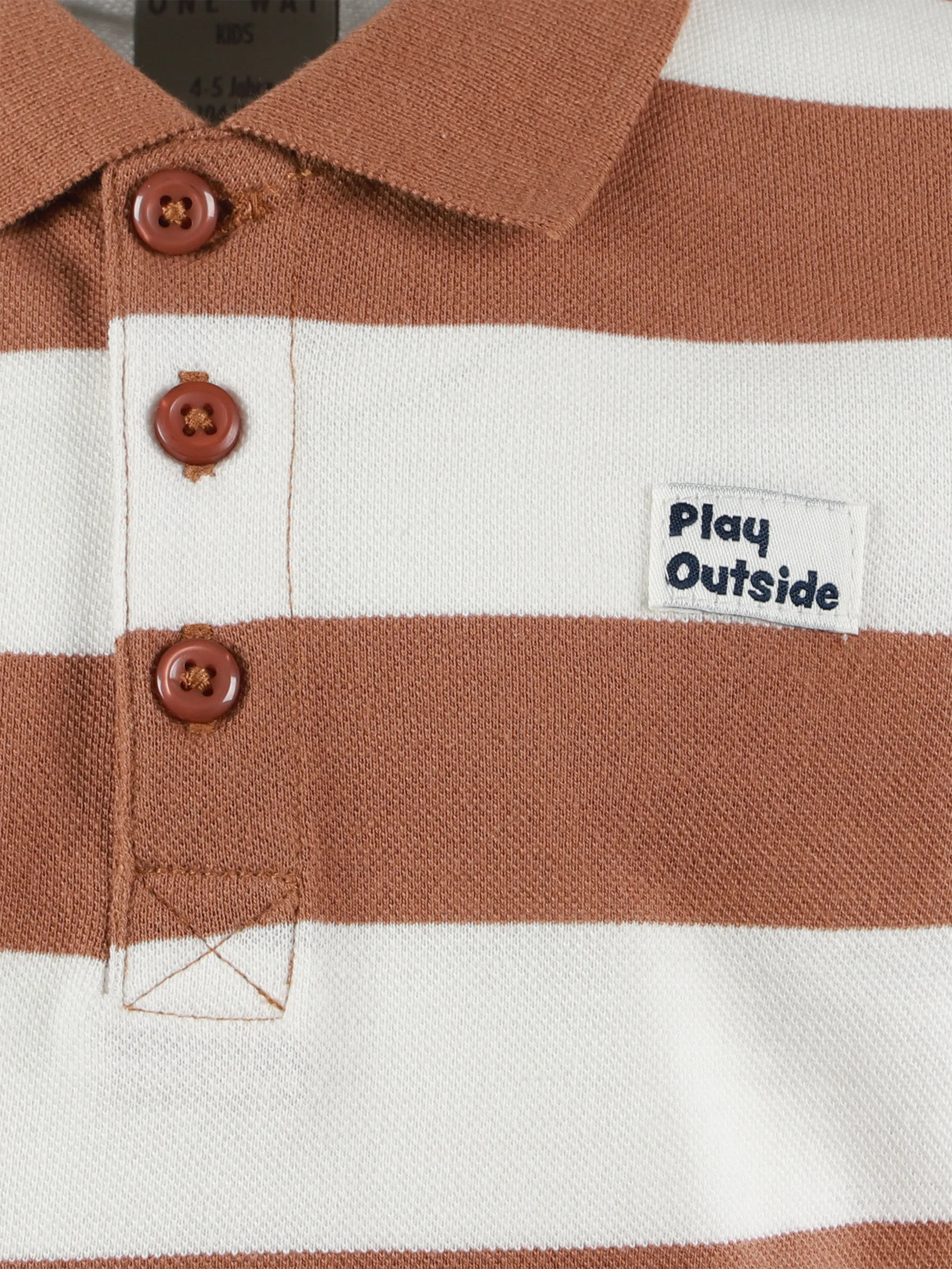 One Way MB Poloshirt gestreift in barun/weiß Weiß 921838 WE 3