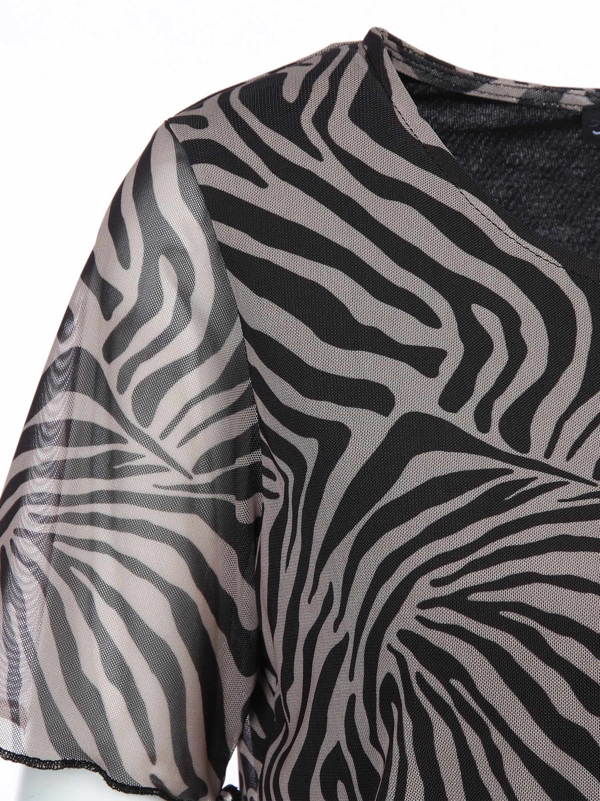 Lisa Tossa Da-Mesh-T-Shirt m. AOP Schwarz 879049 SCHW/SAND 3