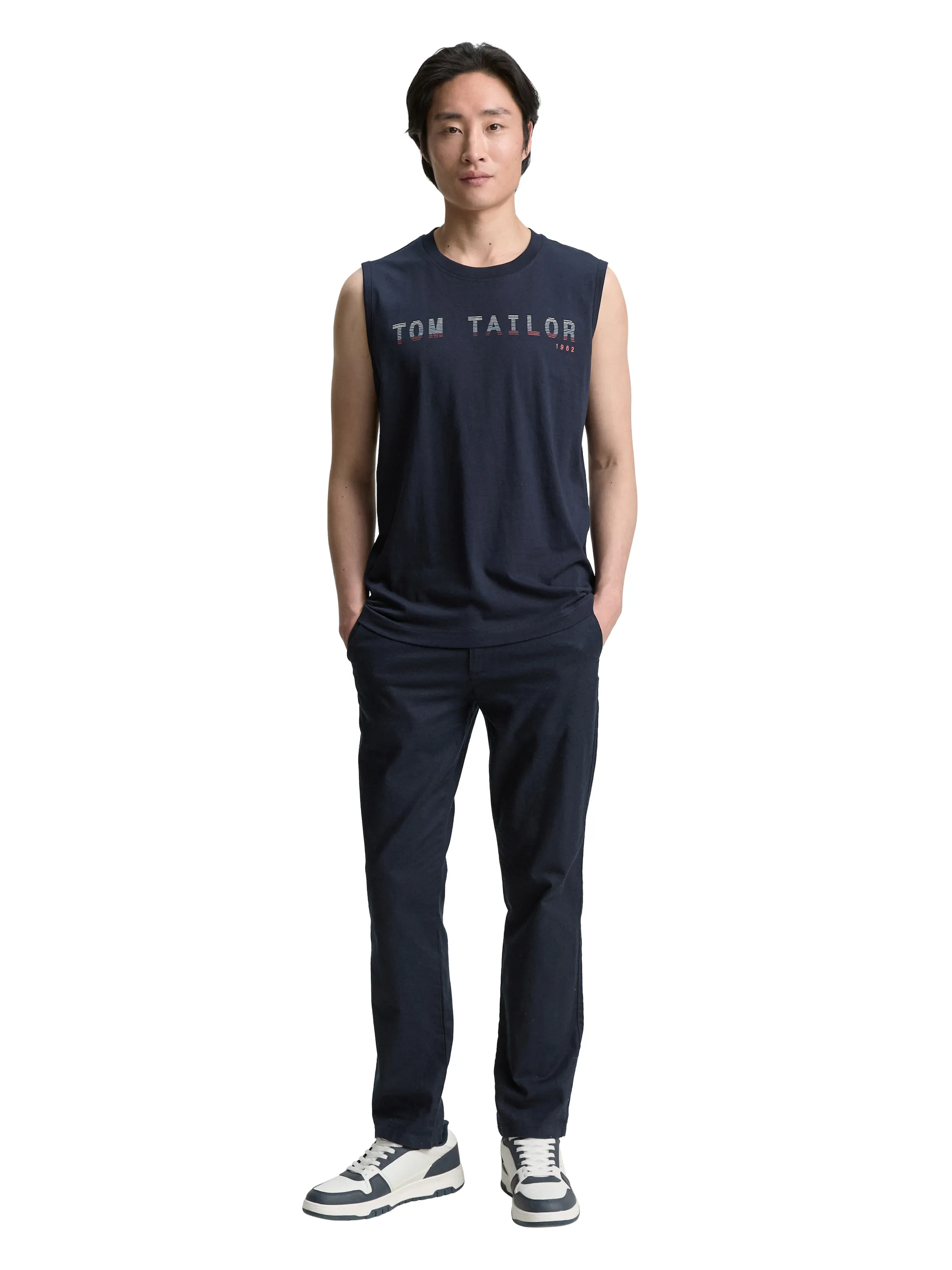 Tom Tailor 1046790 tanktop with print Marine 910587 10668 4