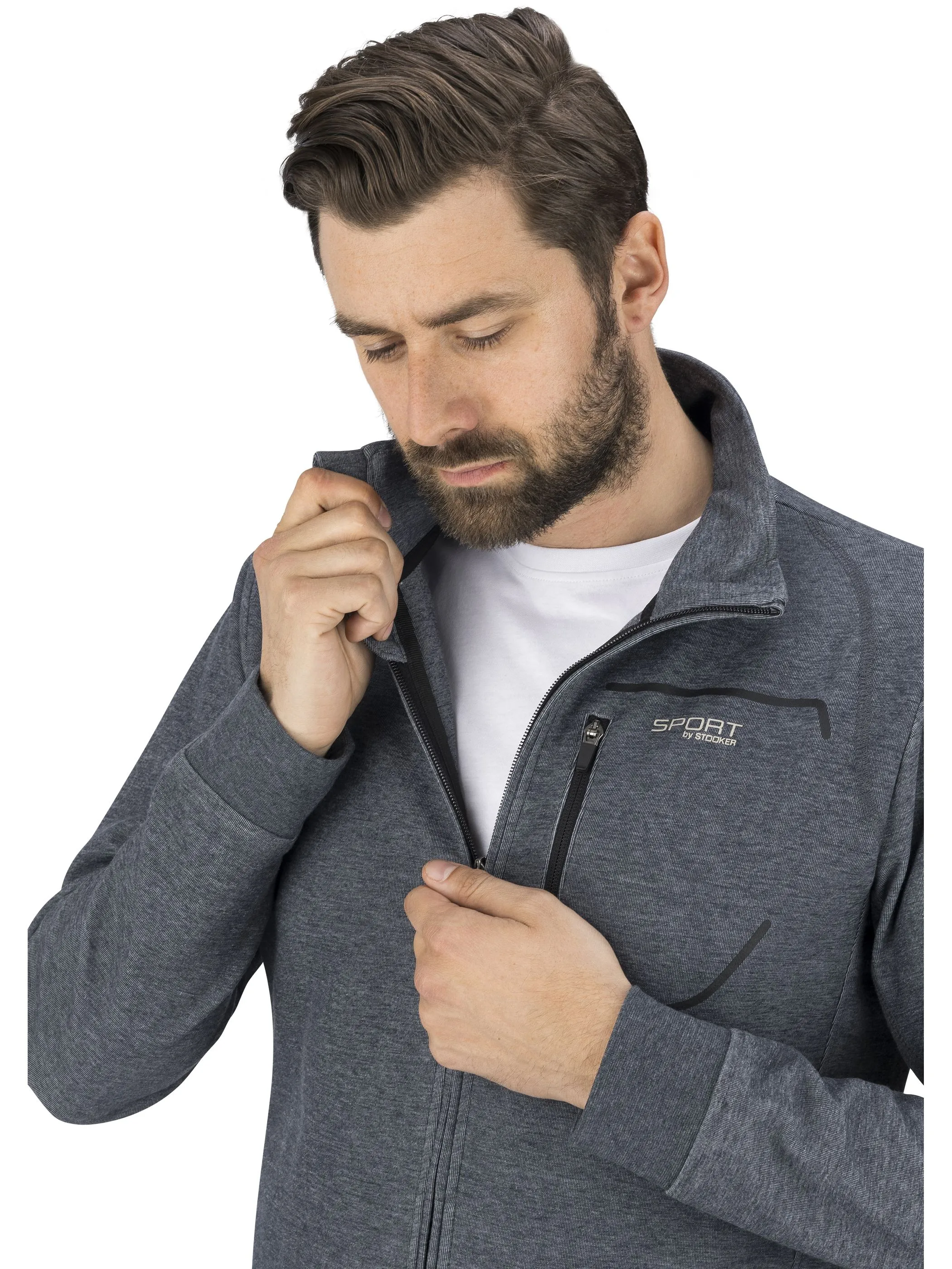 Stooker HAKA Sport 06910190004476 He-Sweatjacke "Sydney" Blau 913932 4476 3