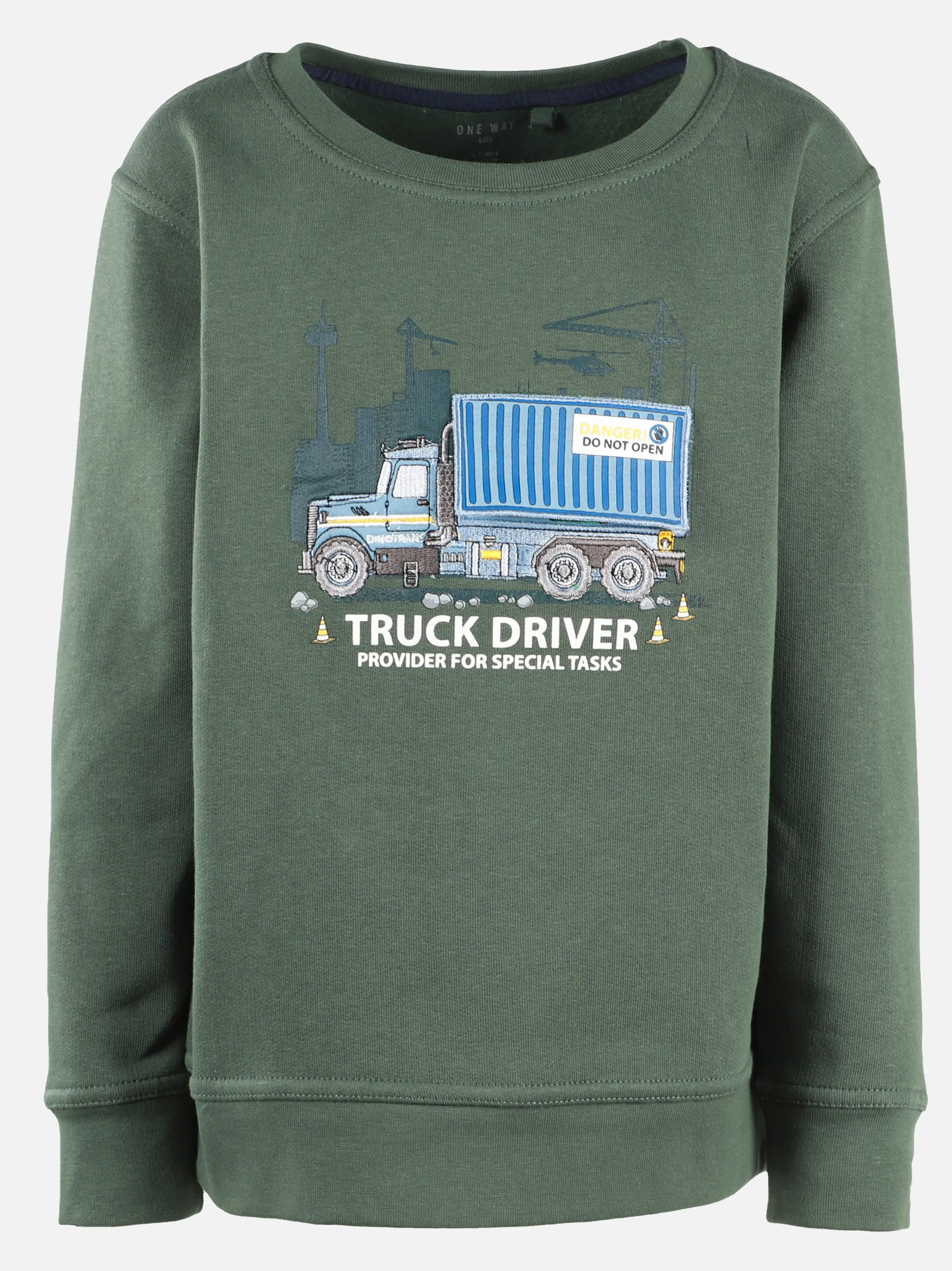 One Way KJ Sweatshirt mit Truck Print in grün Grün 913467 GRÜN 1