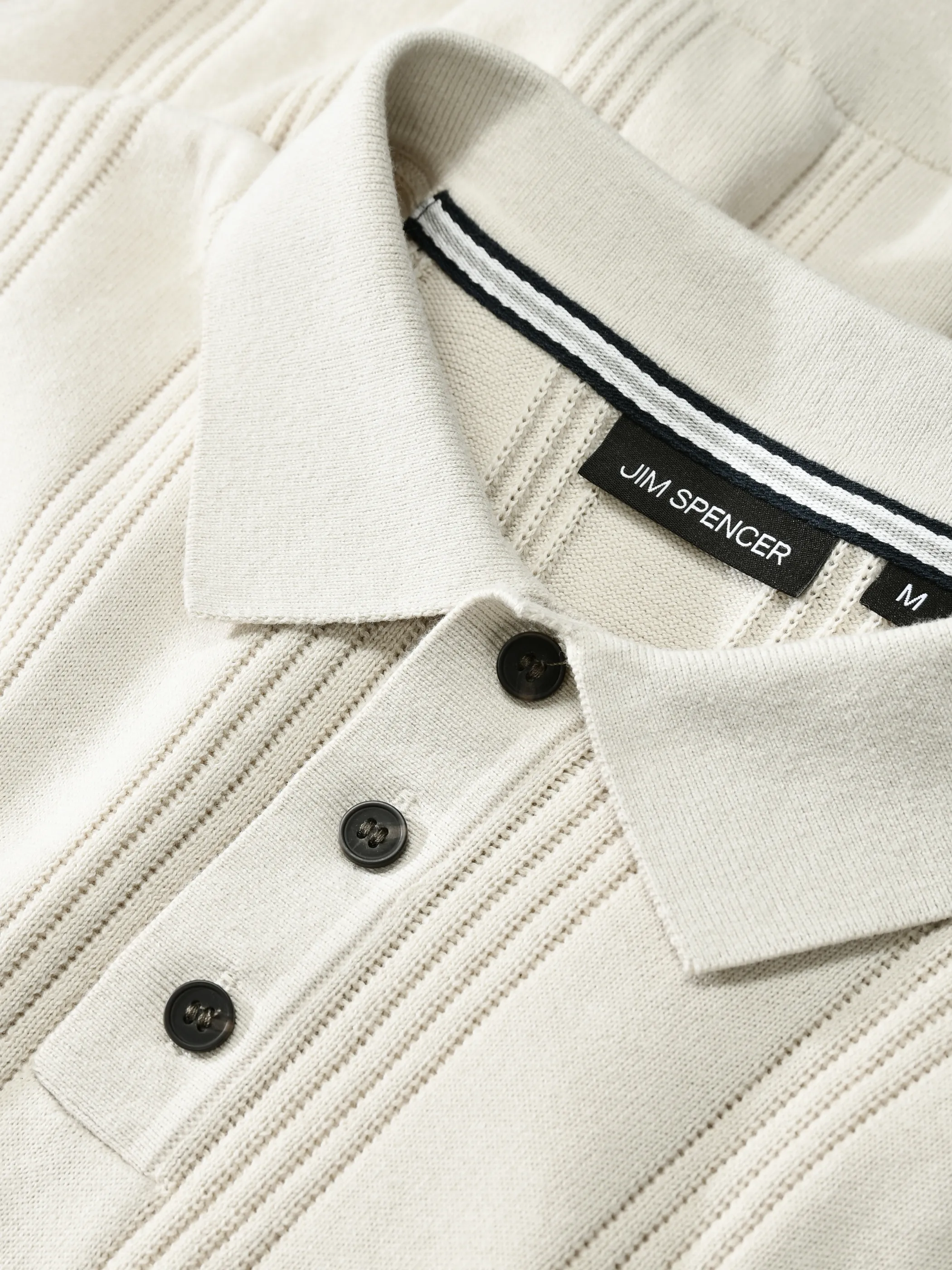 Jim Spencer He-Polo Strick Shirt 1/2 Arm Beige 925117 244 3