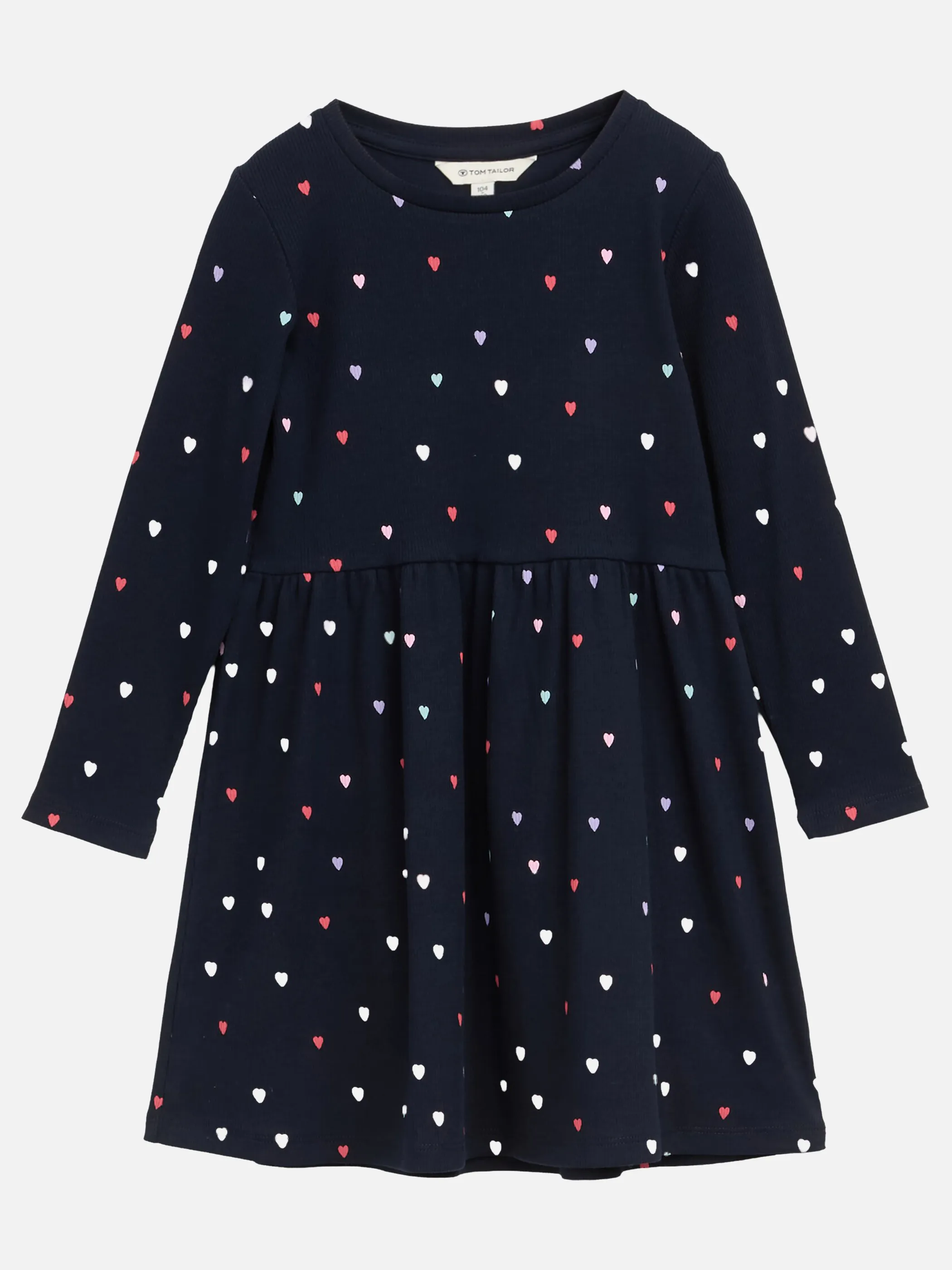 Tom Tailor 1053404 printed heart rib dress Marine 934385 41136 1