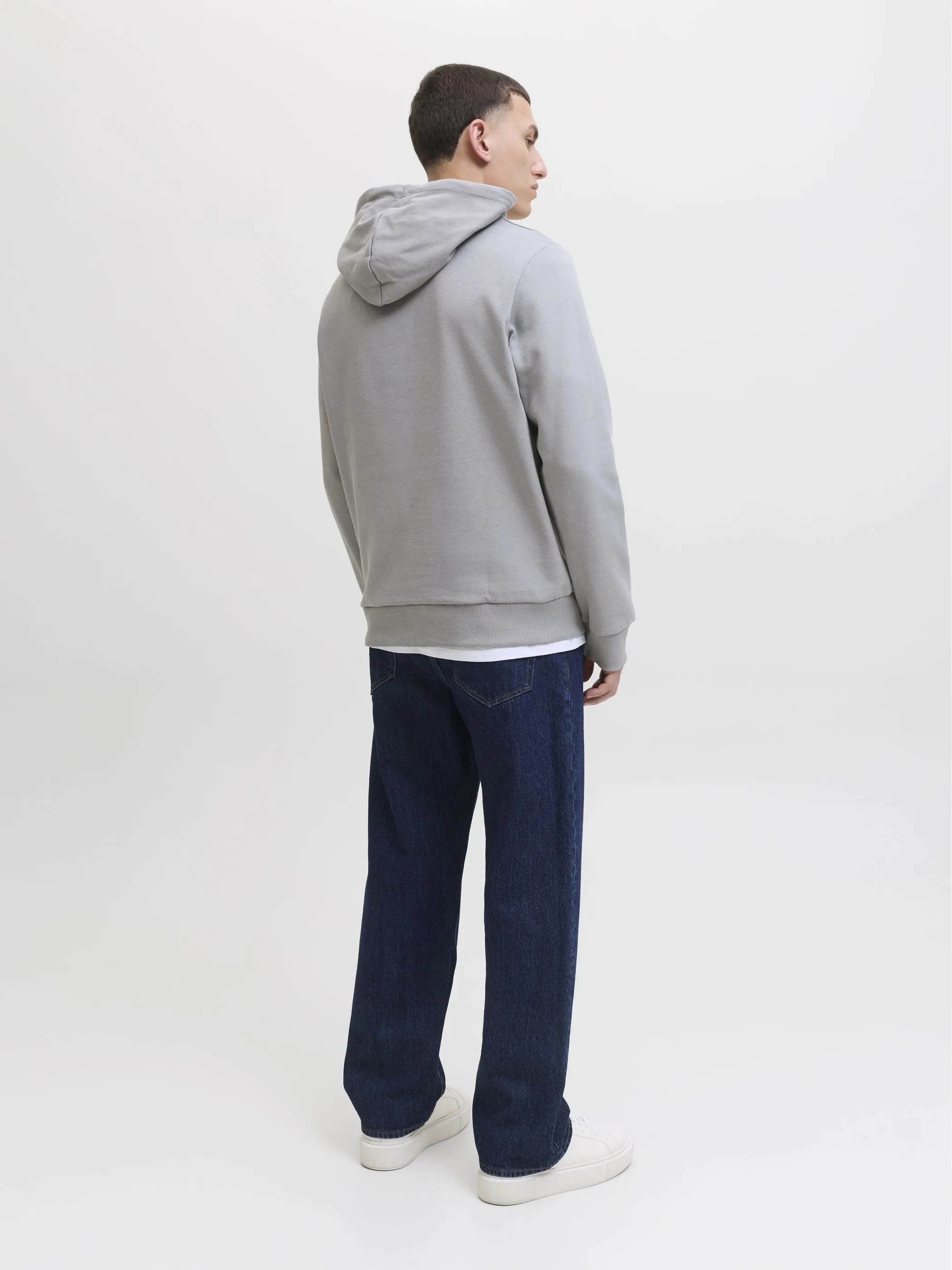 Jack Jones 12279119 JJGEPLAS SWEAT HOOD Grau 913159 278262 2