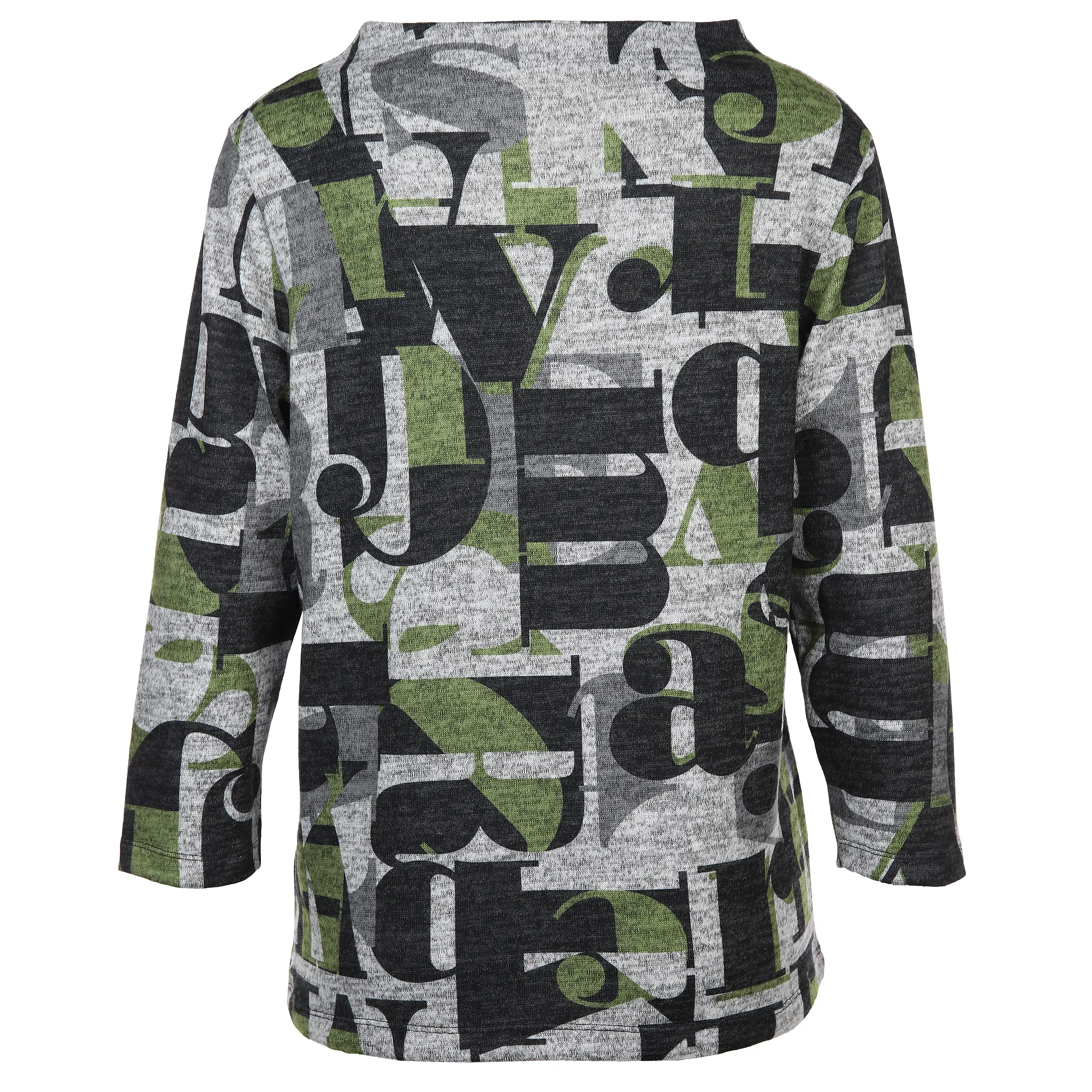 Lisa Tossa Da-Flauschshirt m. 3/4 Arm Grau 886335 GRAU/SCHWA 2