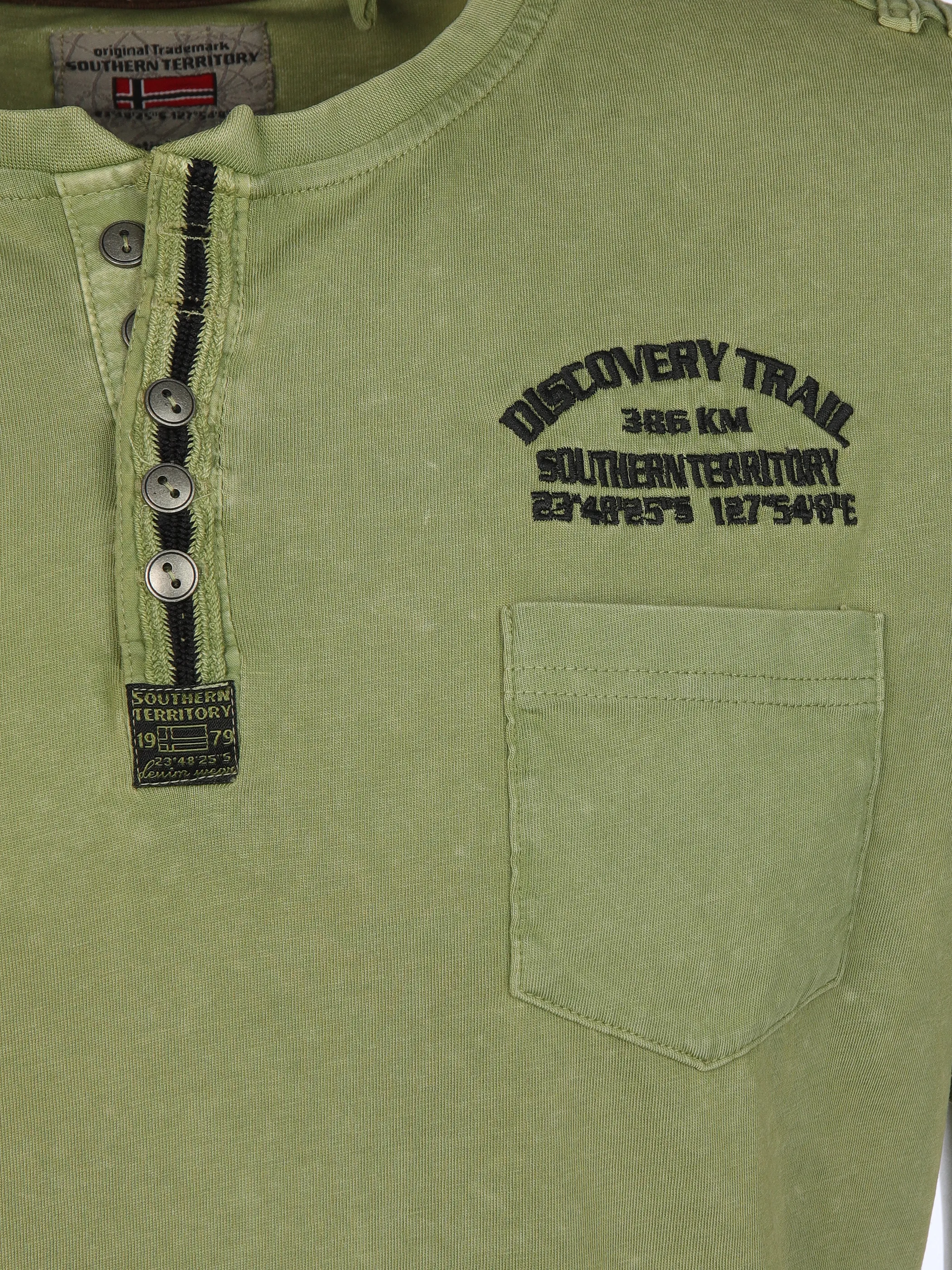 Southern Territory He. Henleyshirt 1/2 Arm washer Oliv 905108 OLIVE 3 Southern Territory He. Henleyshirt 1/2 Arm washer Oliv 905108 OLIVE 3