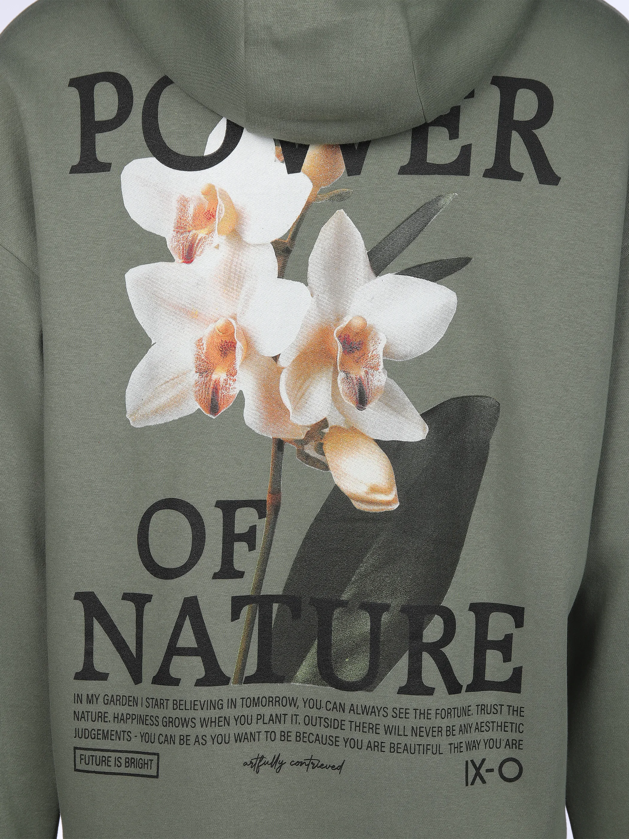 IX-O YF-He Hoodie mit Rückendruck, weiß, agave grün Grün 918751 12300 3