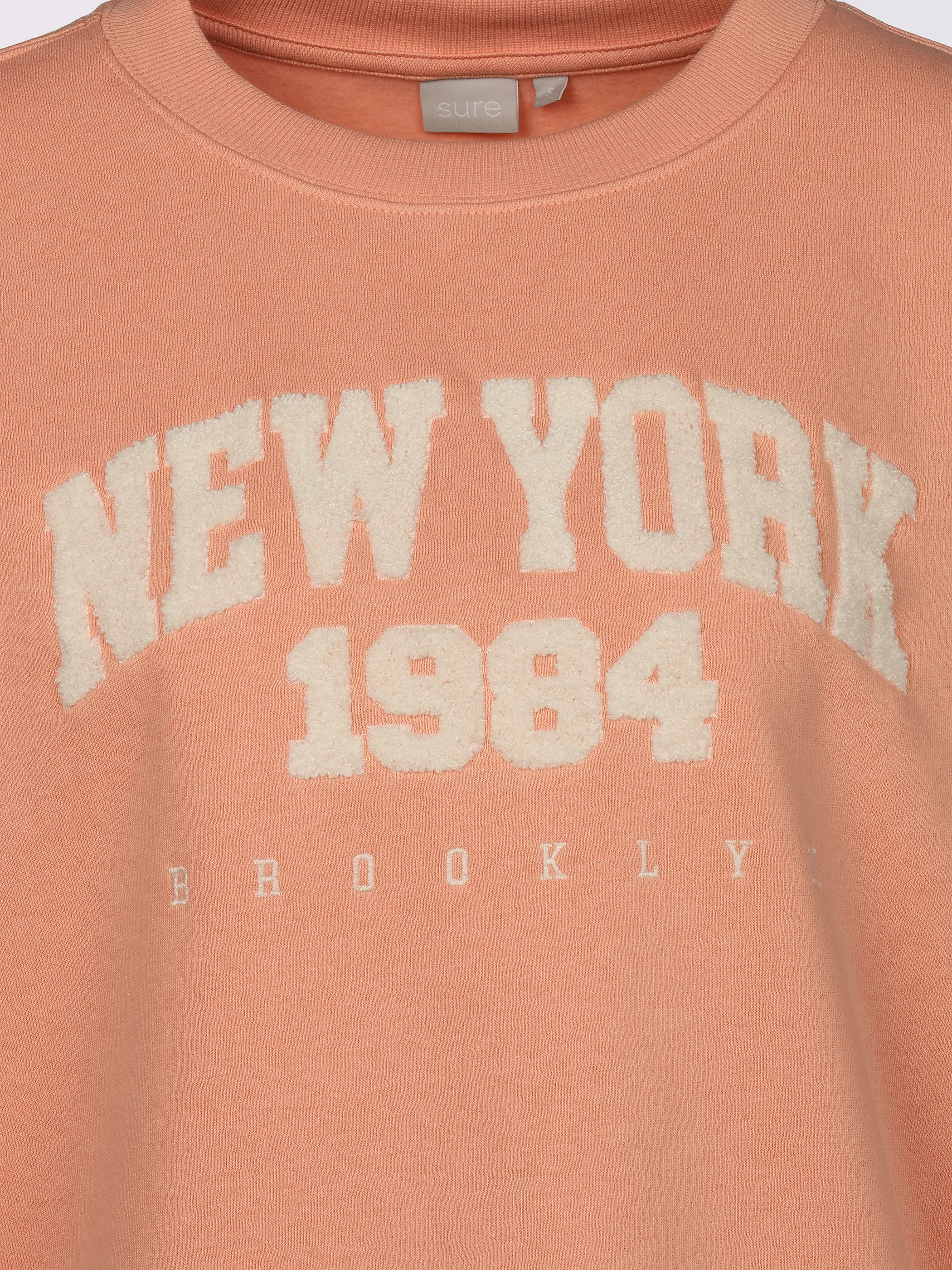 Sure Da-Sweatshirt m. Stickerei Orange 920604 PEACH 3