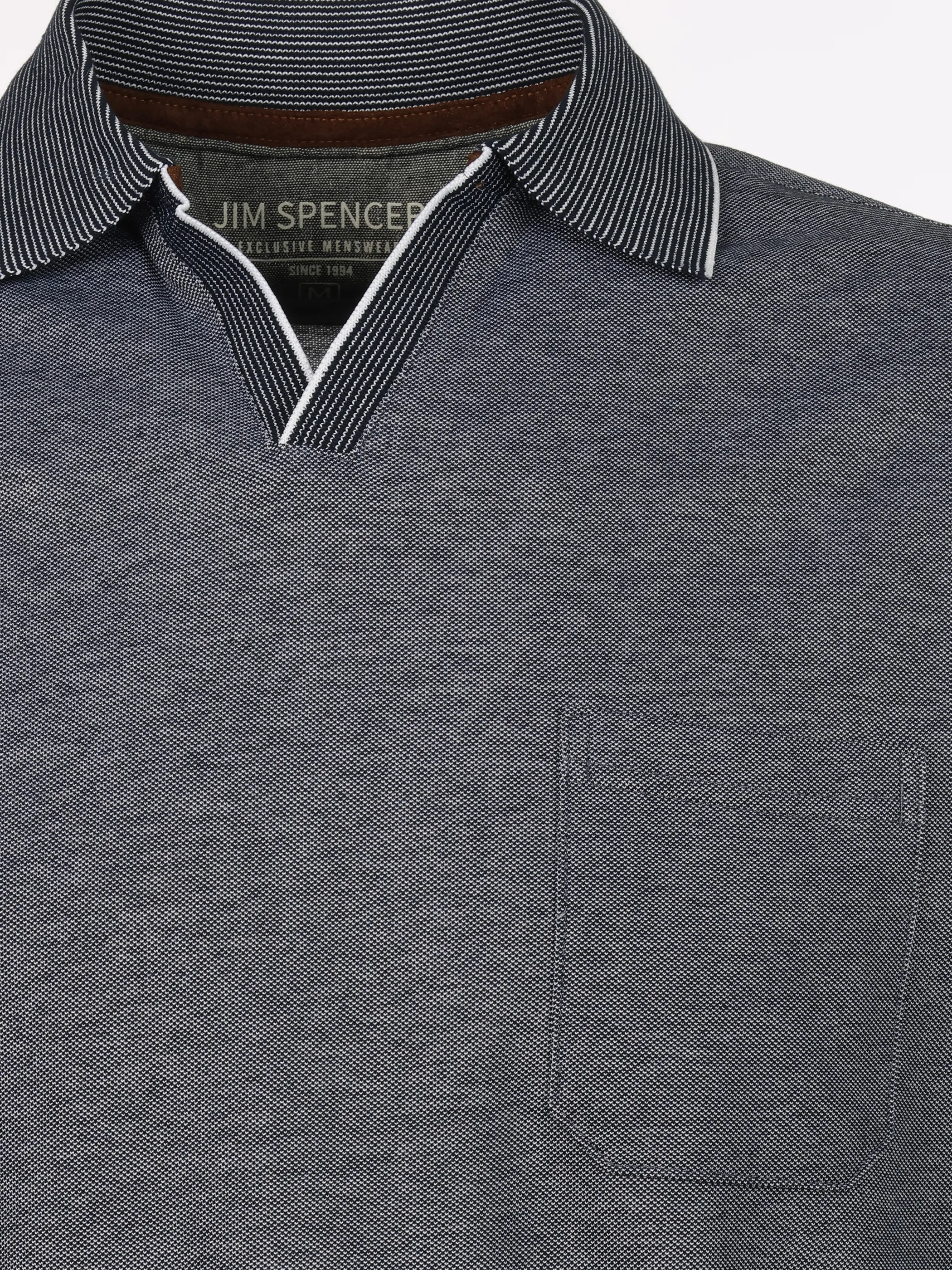 Jim Spencer He. Poloshirt 1/2 Arm V-Neck Blau 922478 NAVY 3