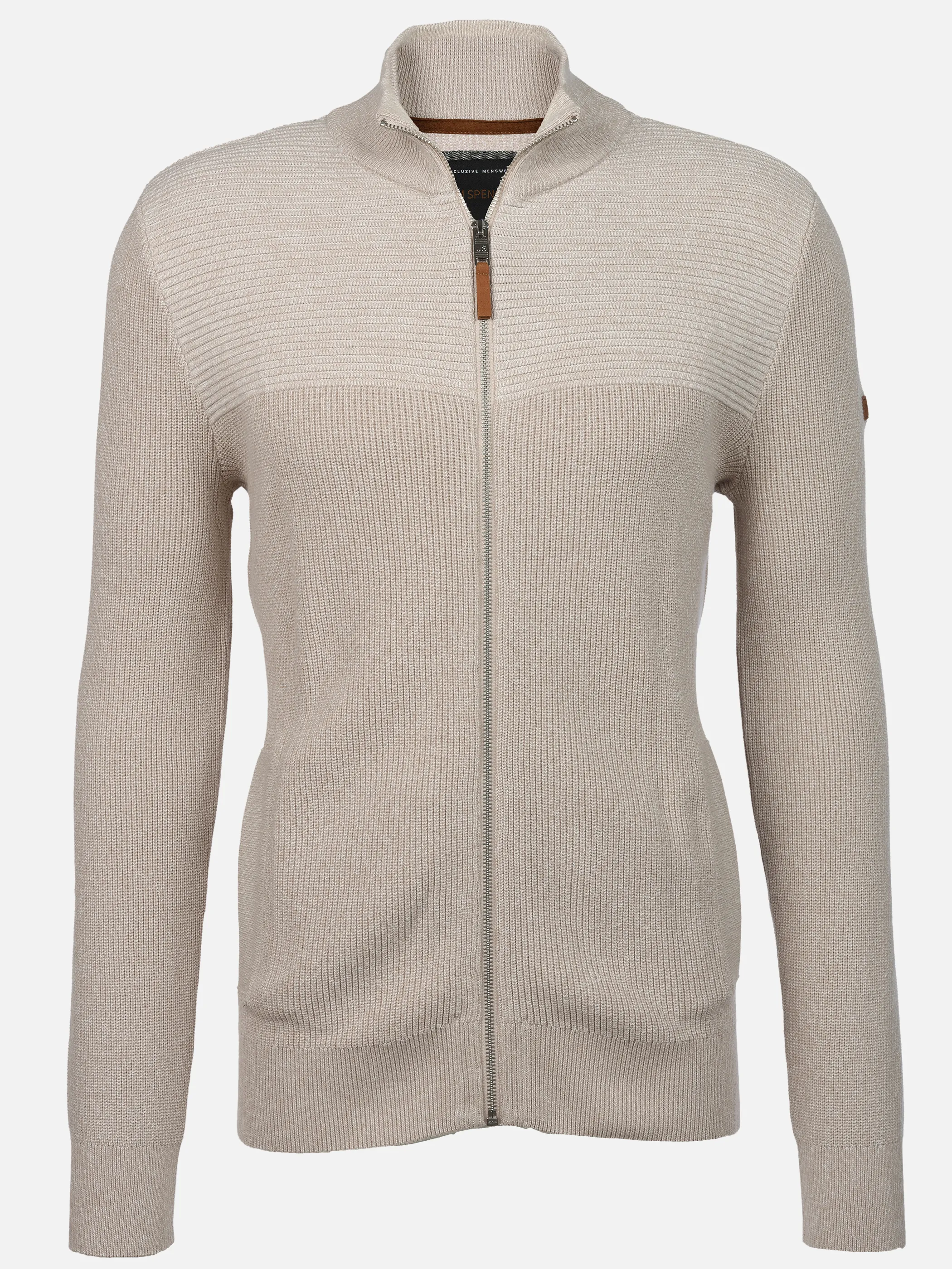 Jim Spencer He. Strickjacke RV mit Taschen Beige 898386 STONE 1