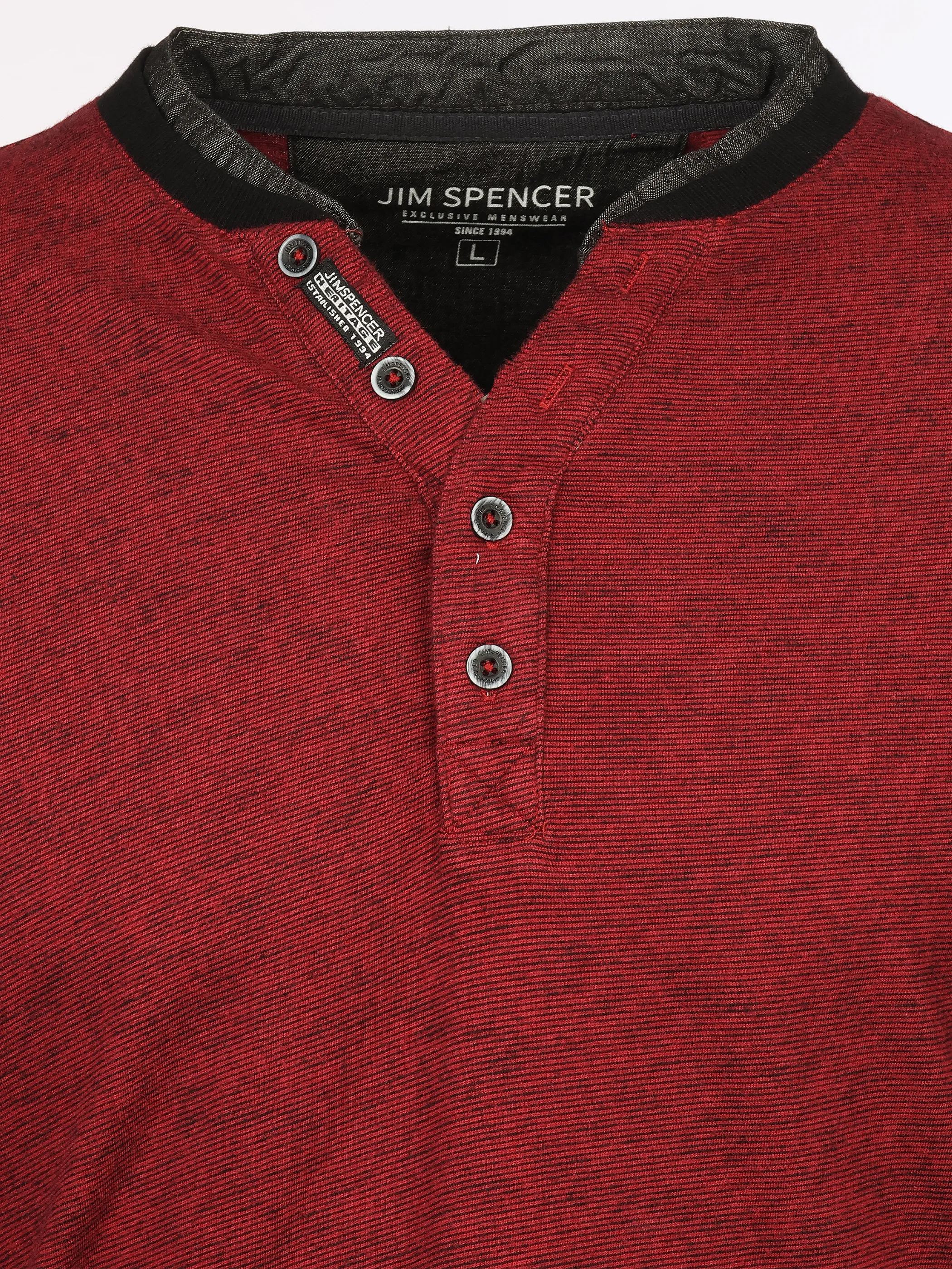 Jim Spencer He. Henleyshirt 1/1 Arm Premiu Rot 929631 RED 3