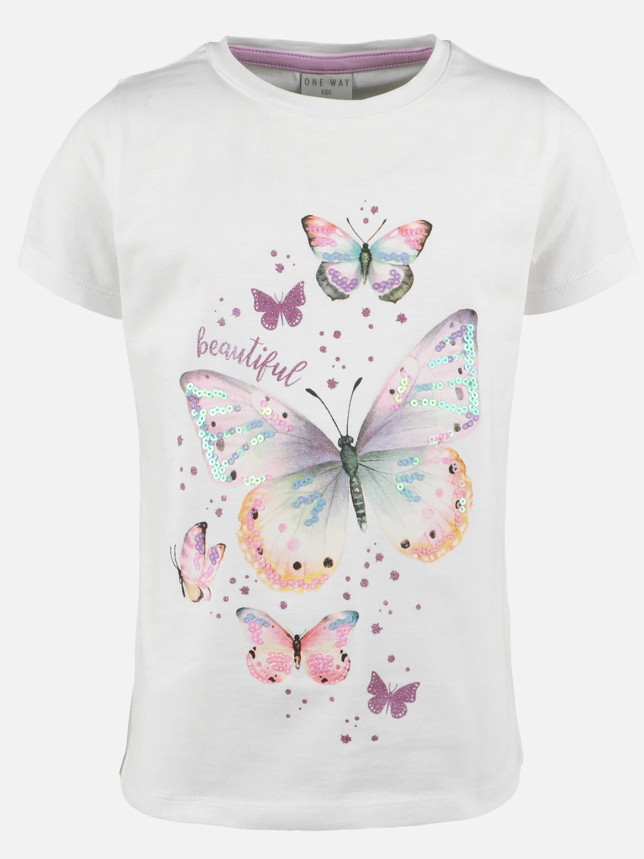 One Way MG T-shirt mit schmetterling print in weiß Weiß 922004 WEIß 1